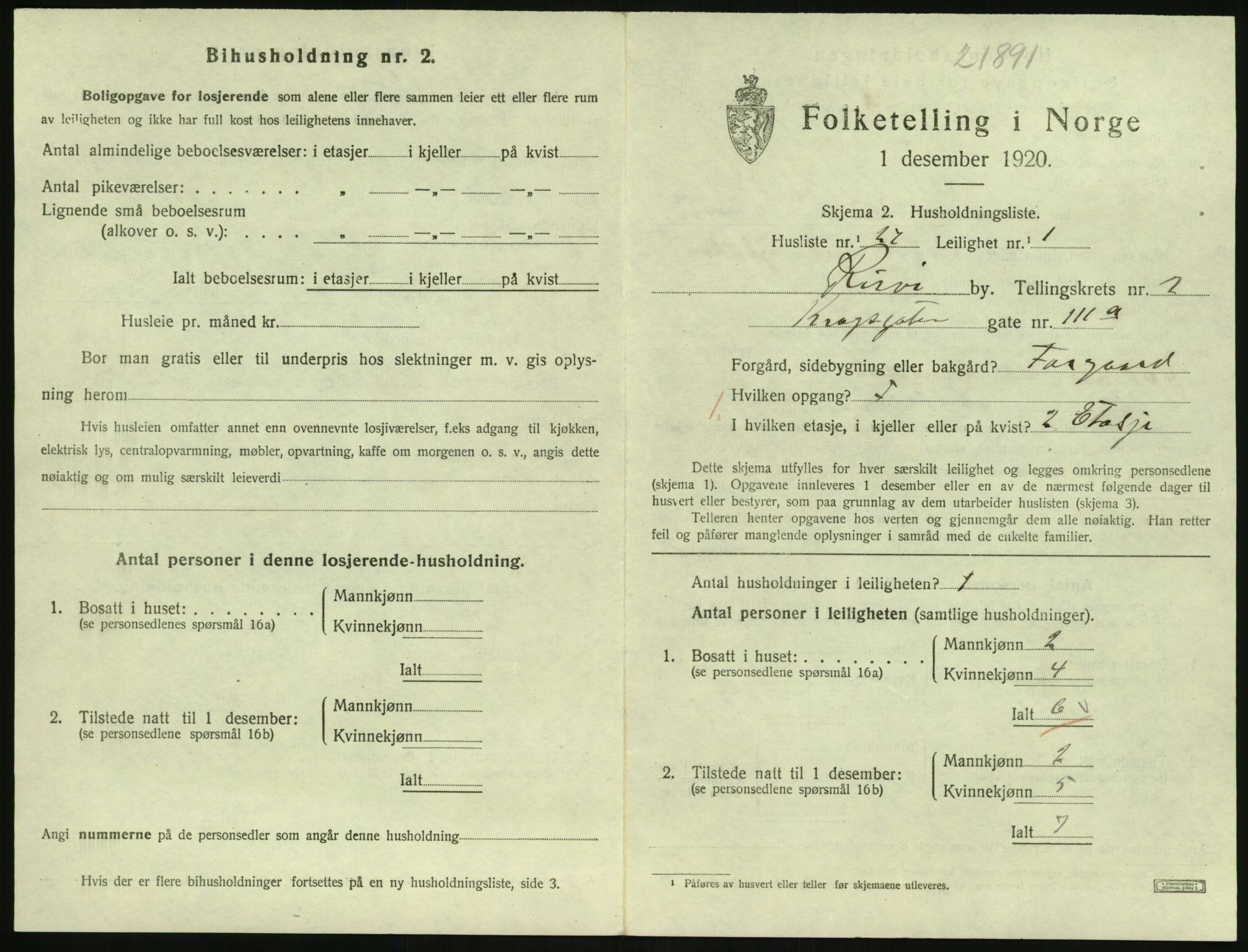 SAK, Folketelling 1920 for 0901 Risør kjøpstad, 1920, s. 2015