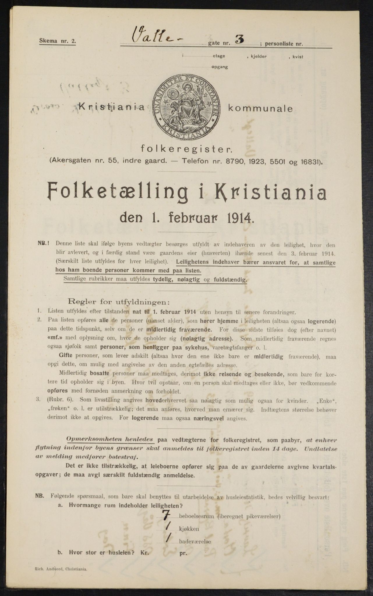 OBA, Kommunal folketelling 1.2.1914 for Kristiania, 1914, s. 122922