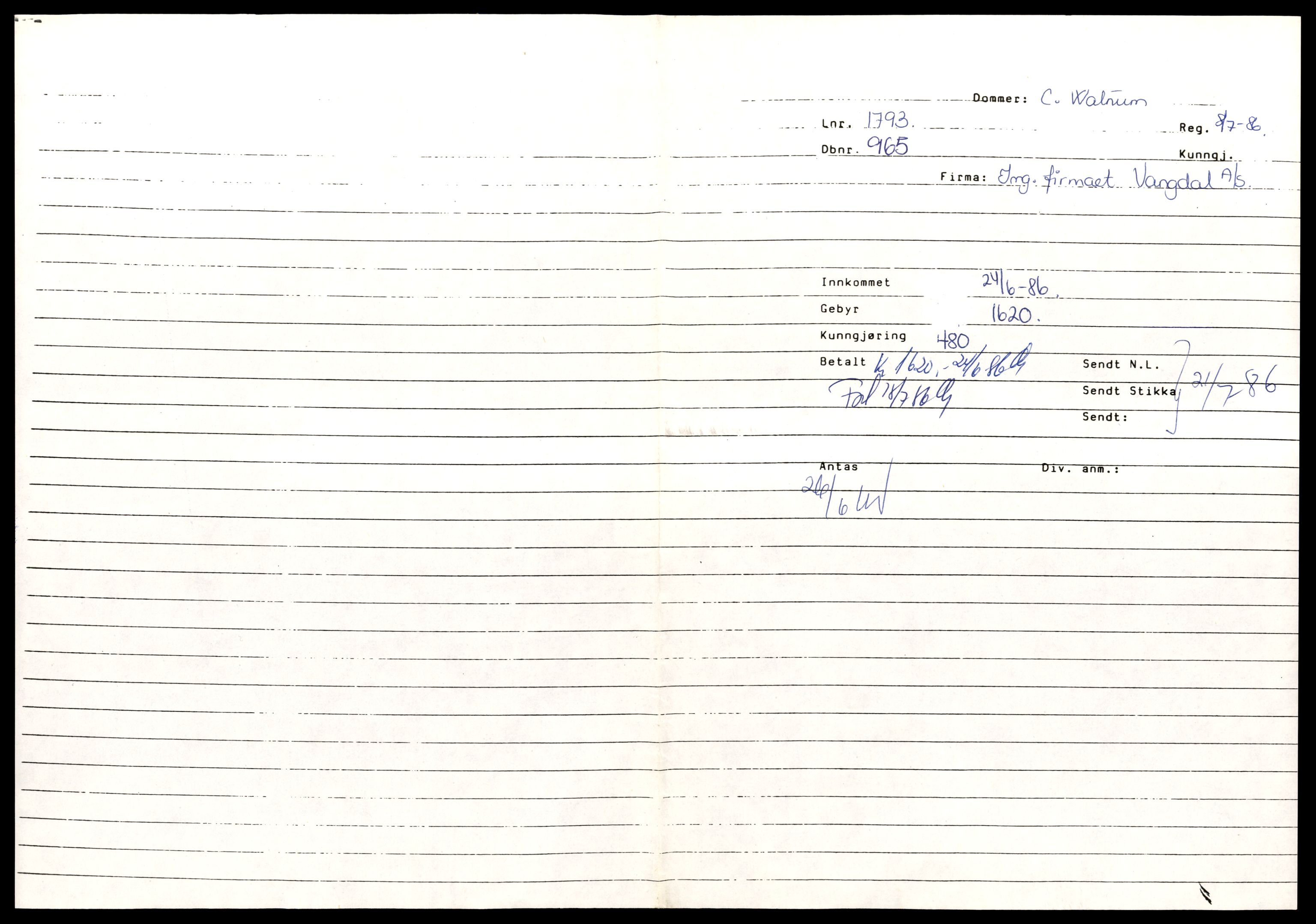 Asker og Bærum tingrett, AV/SAT-A-10379/K/Kb/Kbb/L0155: Aksjeselskap og andelslag i Bærum, Van - Ver, 1944-1989, s. 1