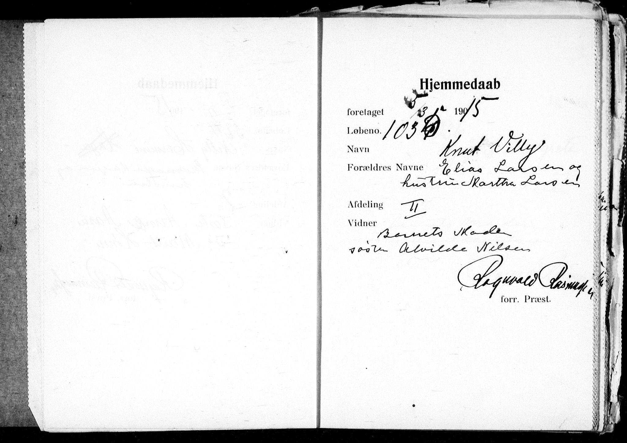 Ullevål sykehus prestekontor Kirkebøker, AV/SAO-A-10542a/K/Ka/L0003: Dåpsbok nr. 3, 1914-1921