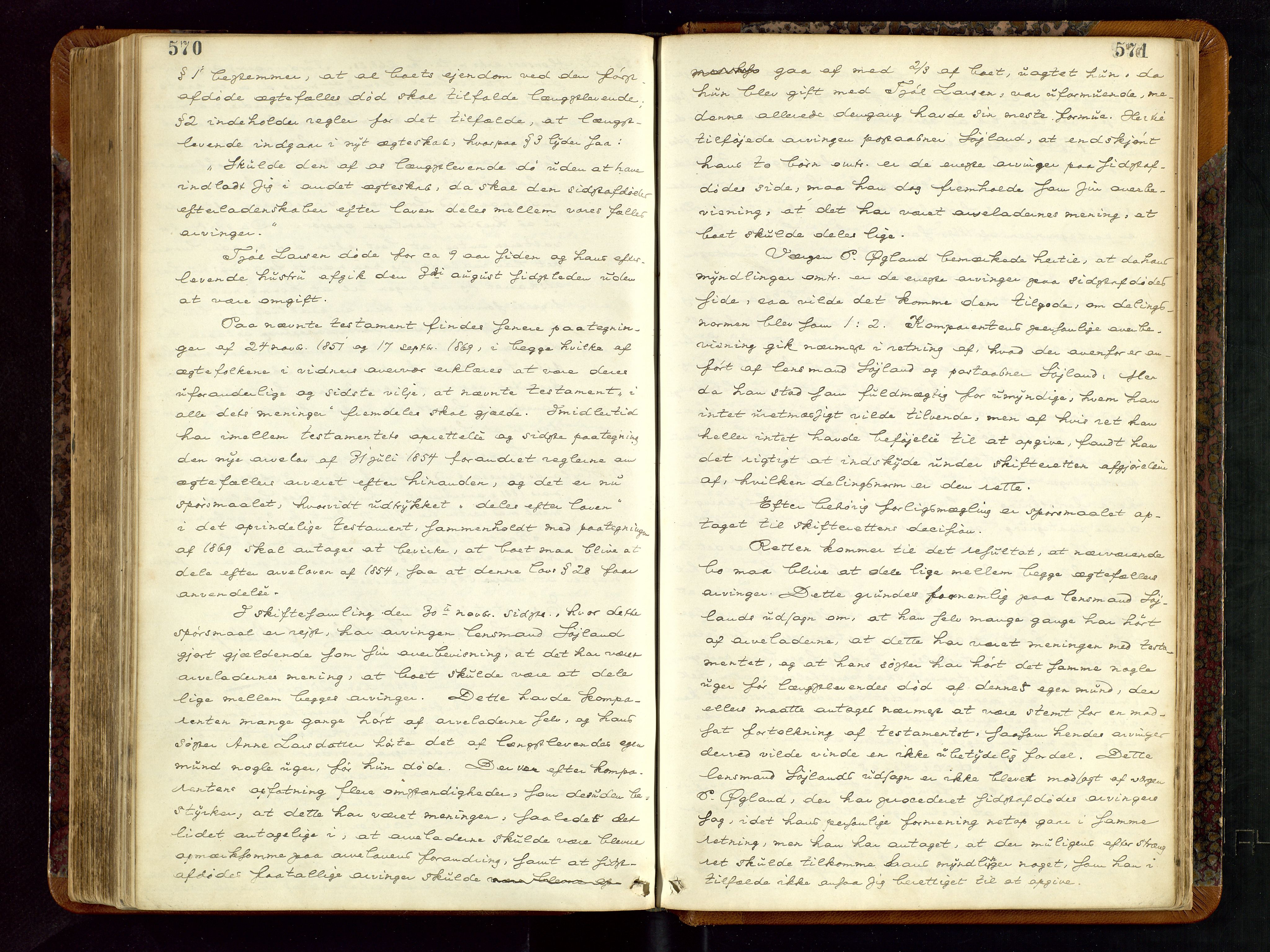 Jæren sorenskriveri, AV/SAST-A-100310/01/5/50/50BA/L0002: SKIFTEFORHANDLINGSPROTOKOLL, 1873-1883, s. 570-571