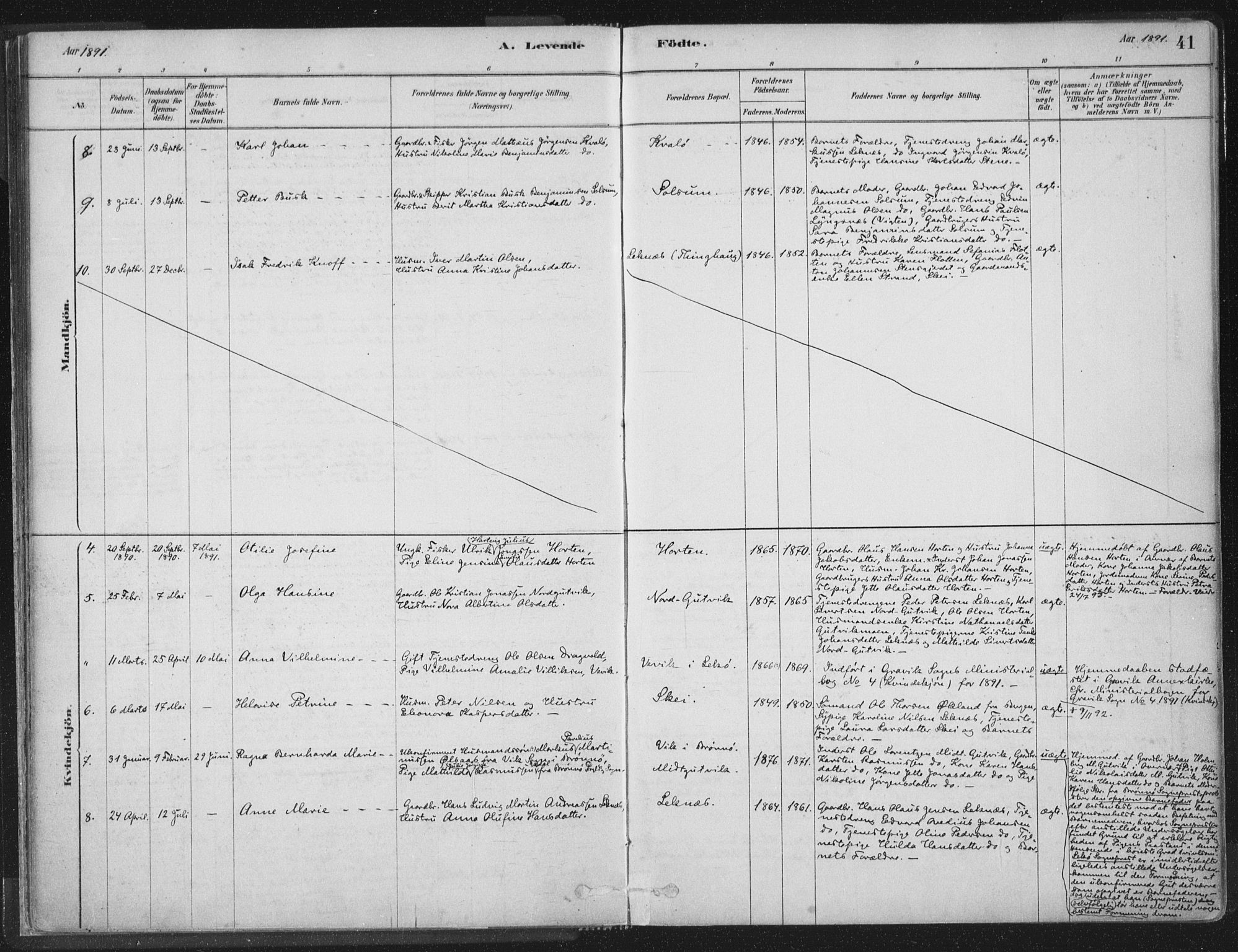 Ministerialprotokoller, klokkerbøker og fødselsregistre - Nord-Trøndelag, SAT/A-1458/788/L0697: Ministerialbok nr. 788A04, 1878-1902, s. 41