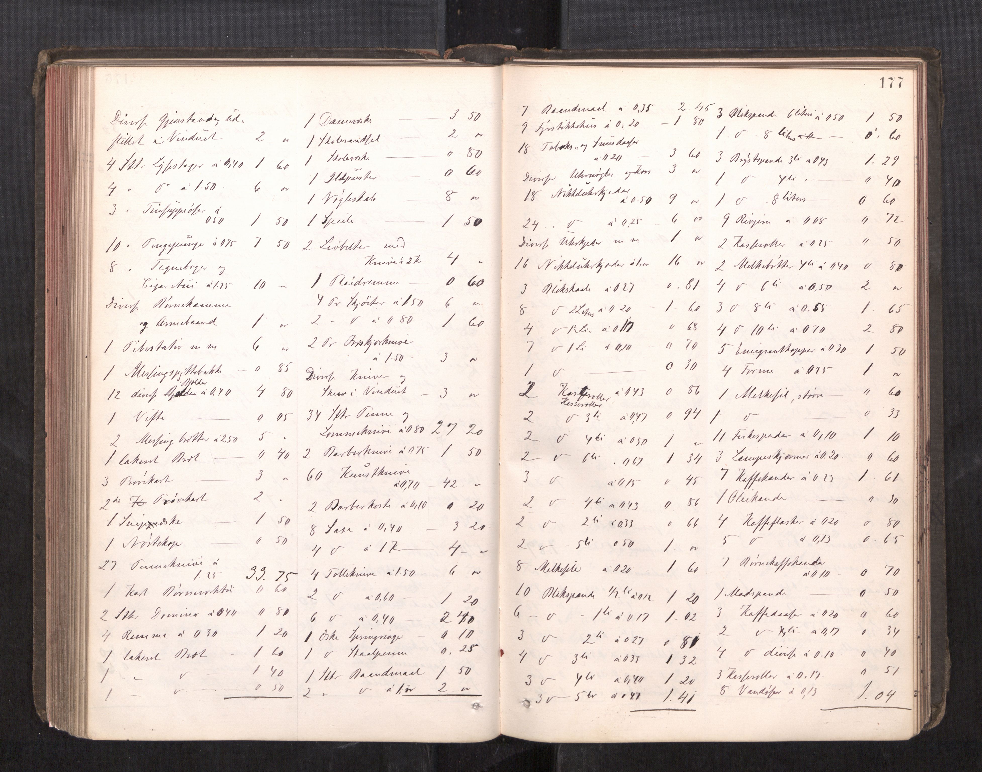 Trondheim byfogd, AV/SAT-A-0003/1/3/3C/L0013: Skifteregistreringsprotokoll - 19/7-14/8. (u/ register), 1887-1893, s. 177
