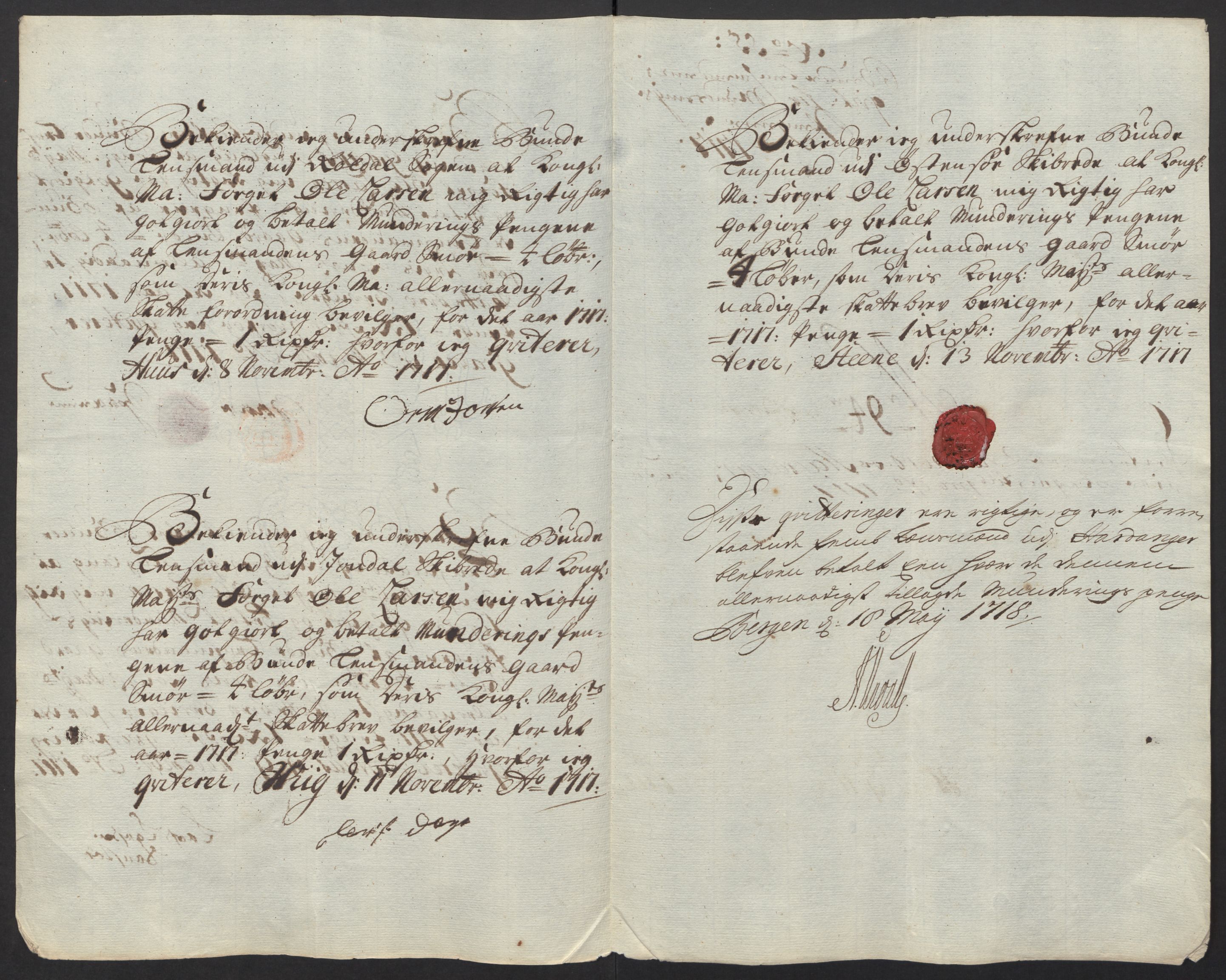 Rentekammeret inntil 1814, Reviderte regnskaper, Fogderegnskap, AV/RA-EA-4092/R48/L2994: Fogderegnskap Sunnhordland og Hardanger, 1717, s. 443