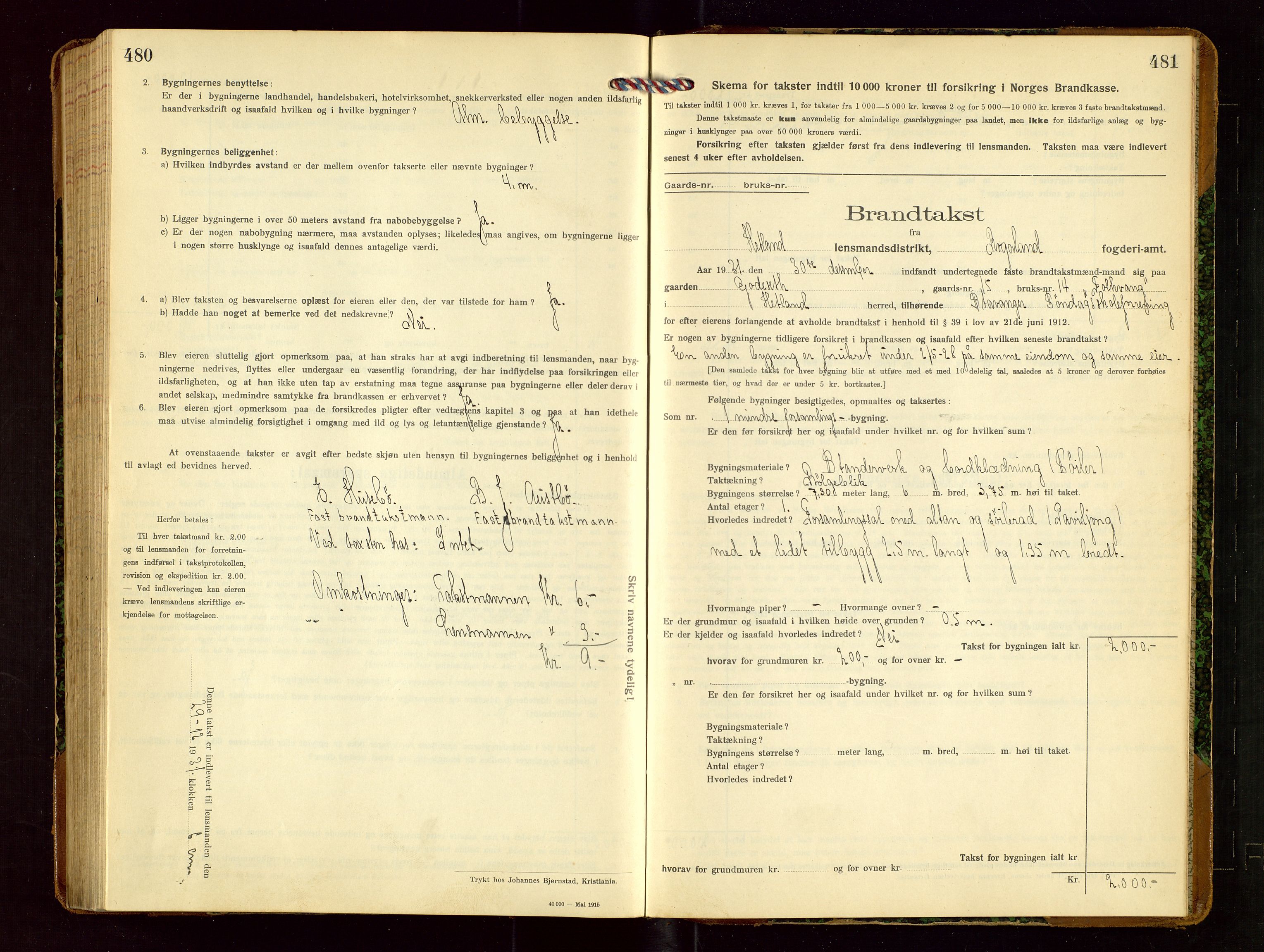 Hetland lensmannskontor, AV/SAST-A-100101/Gob/L0002: "Brandtakstprotokol", 1918-1932, s. 480-481