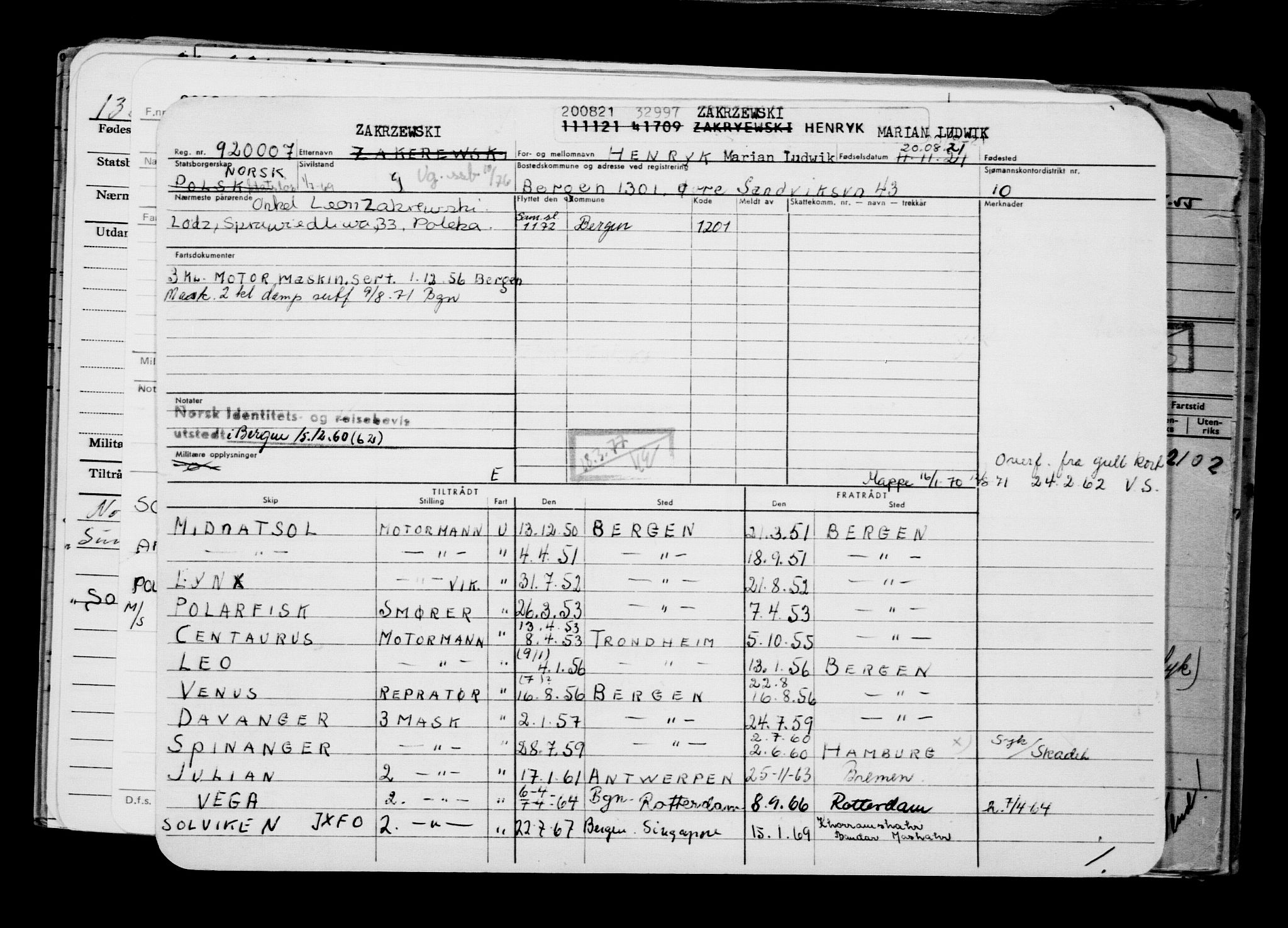 Direktoratet for sjømenn, RA/S-3545/G/Gb/L0197: Hovedkort, 1921, s. 240