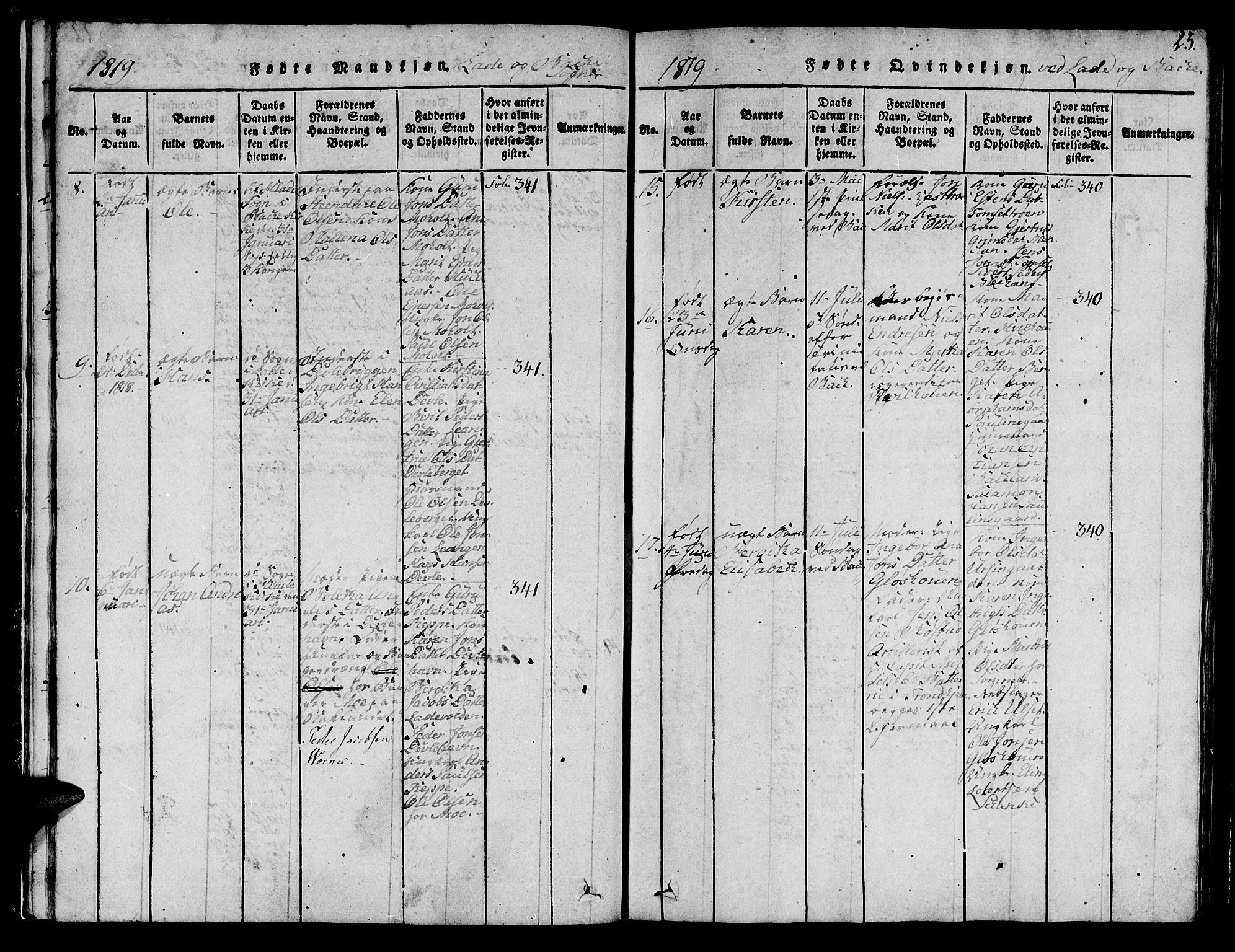 Ministerialprotokoller, klokkerbøker og fødselsregistre - Sør-Trøndelag, SAT/A-1456/606/L0307: Klokkerbok nr. 606C03, 1817-1824, s. 23