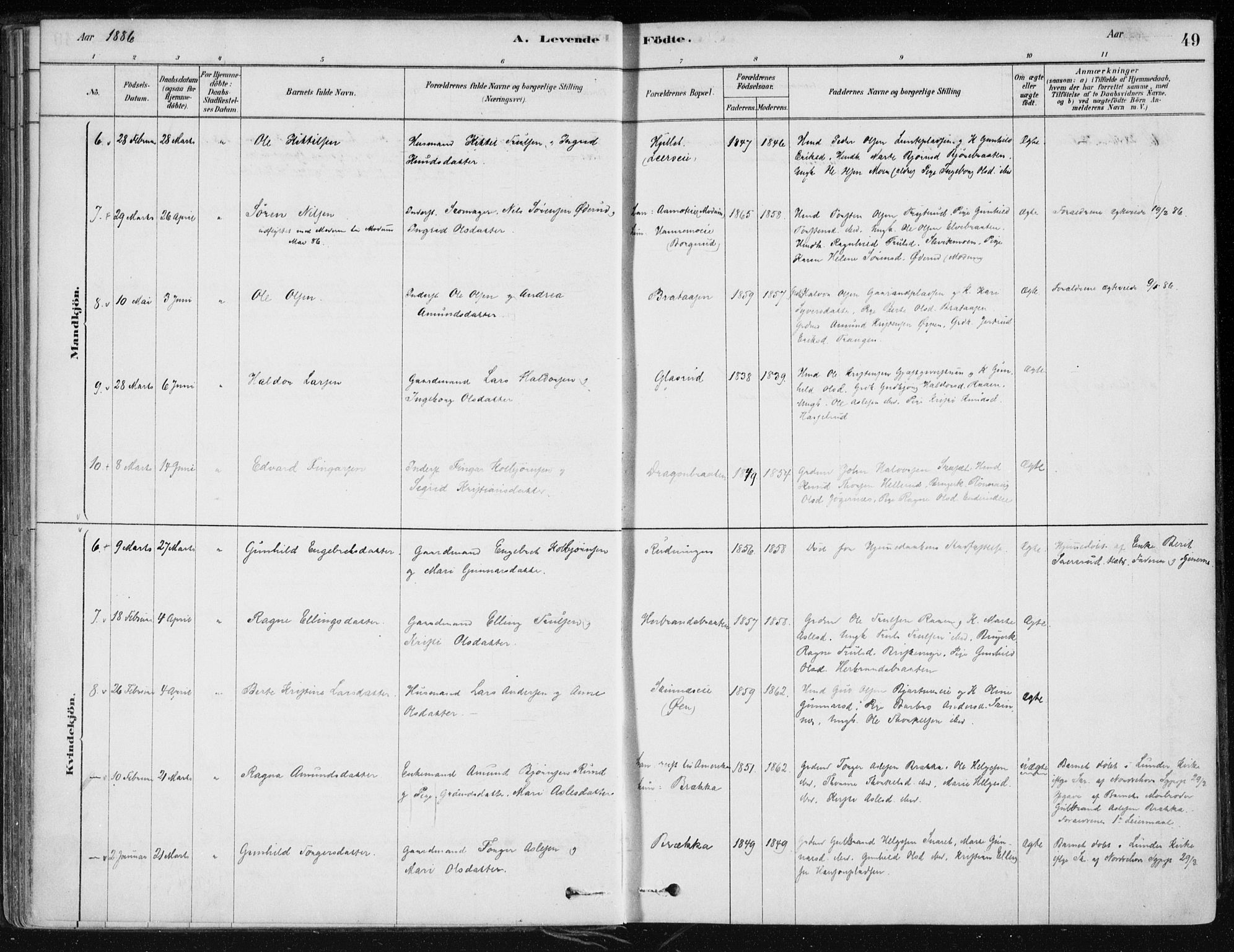 Krødsherad kirkebøker, AV/SAKO-A-19/F/Fa/L0005: Ministerialbok nr. 5, 1879-1888, s. 49