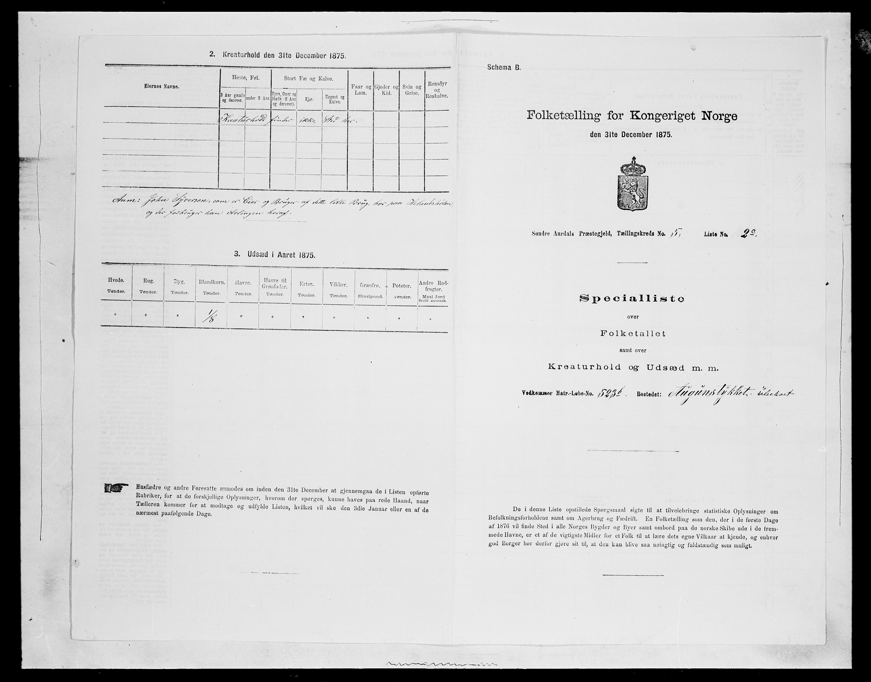 SAH, Folketelling 1875 for 0540P Sør-Aurdal prestegjeld, 1875, s. 948