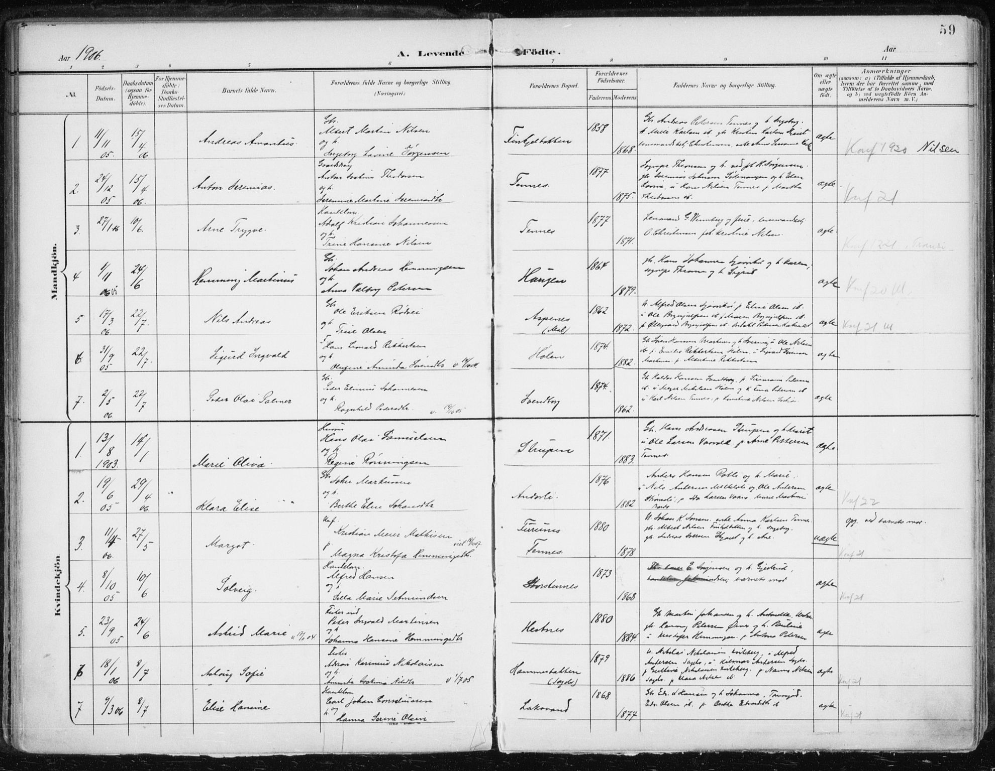 Balsfjord sokneprestembete, AV/SATØ-S-1303/G/Ga/L0006kirke: Ministerialbok nr. 6, 1897-1909, s. 59