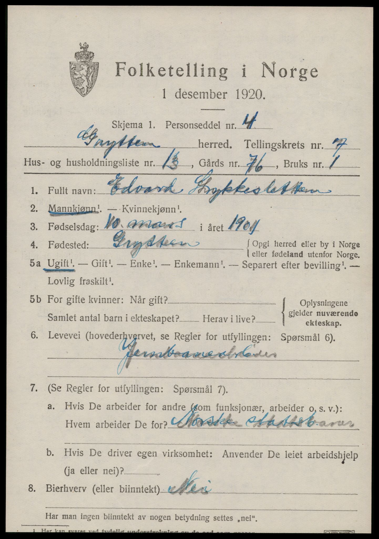 SAT, Folketelling 1920 for 1539 Grytten herred, 1920, s. 5034