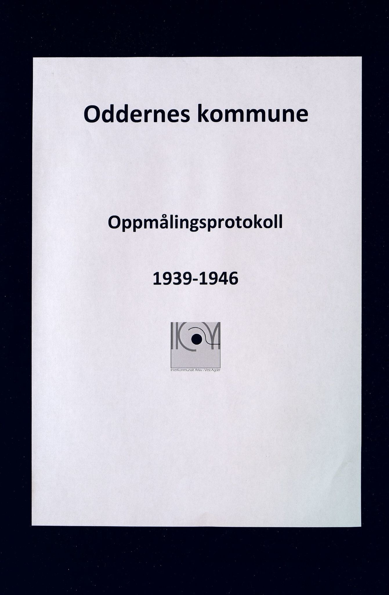 Oddernes kommune - Oppmålingsvesenet, ARKSOR/1001OD773/Ia/L0003: Oppmålingsprotokoll nr.2 (d), 1937-1939