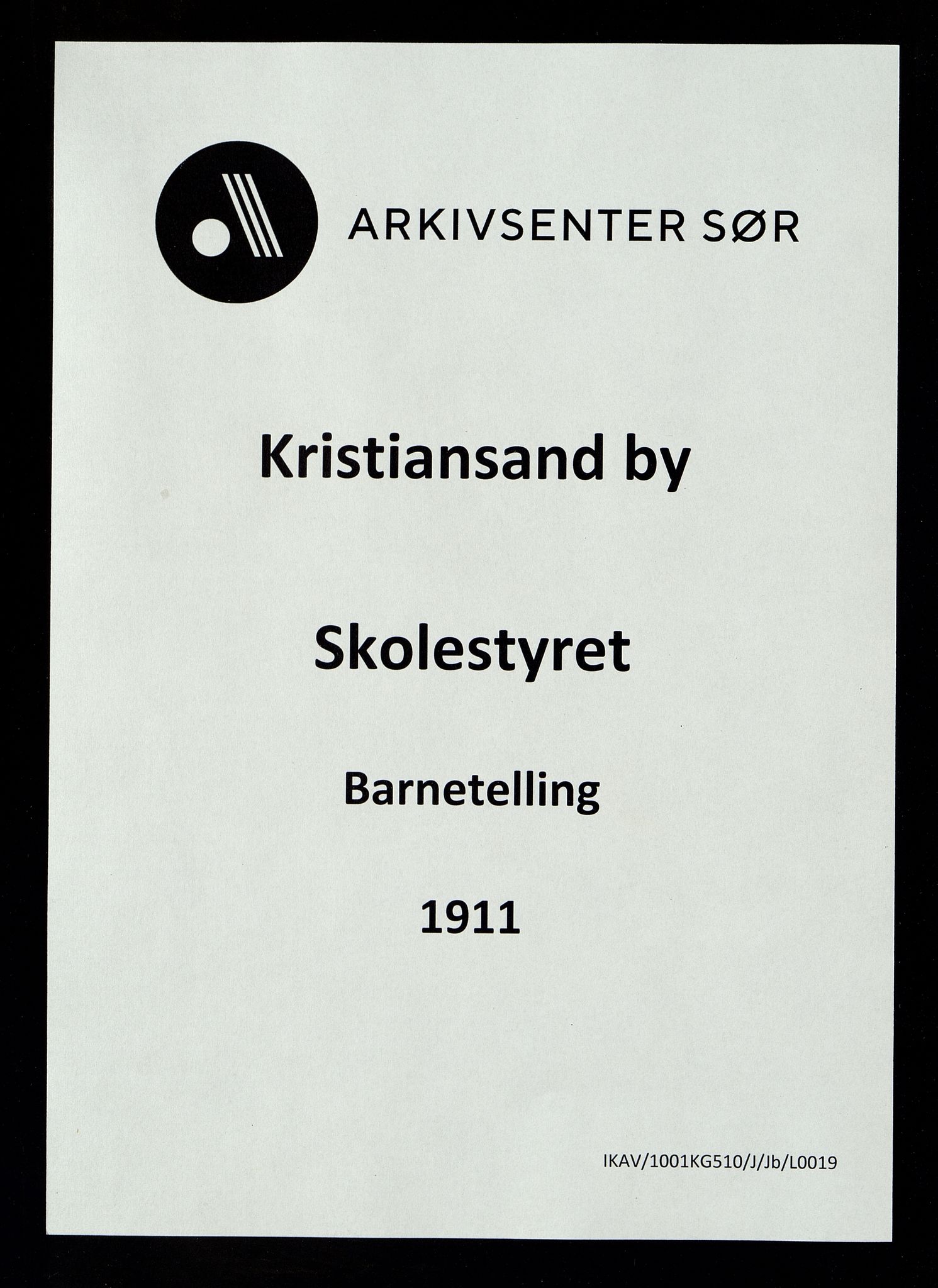 Kristiansand By - Skolekommisjonen/ -Styret, IKAV/1001KG510/J/Jb/L0019: Barnetelling, 1911
