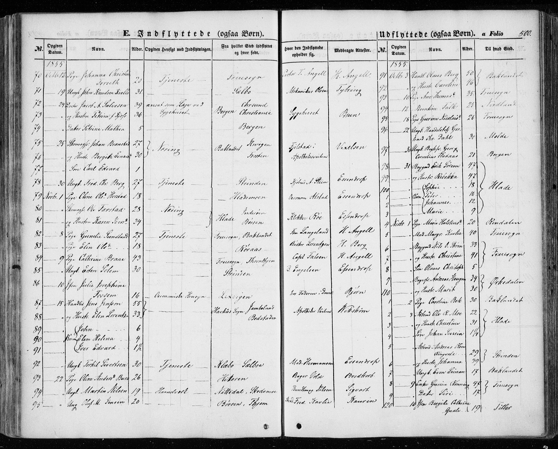 Ministerialprotokoller, klokkerbøker og fødselsregistre - Sør-Trøndelag, SAT/A-1456/601/L0051: Ministerialbok nr. 601A19, 1848-1857, s. 500