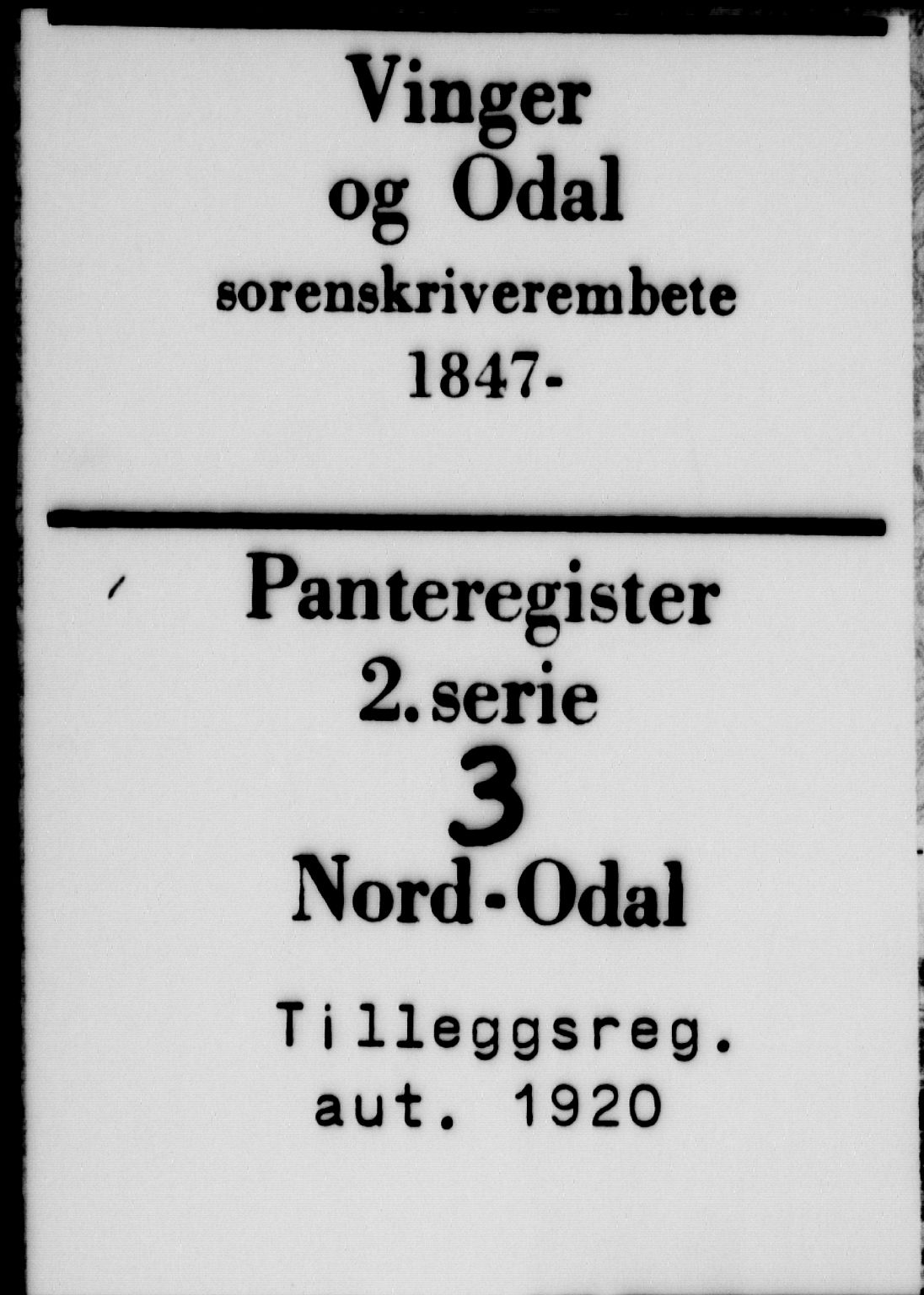 Vinger og Odal sorenskriveri, SAH/TING-022/H/Ha/Hab/Habb/L0003: Panteregister nr. 2.3, 1920