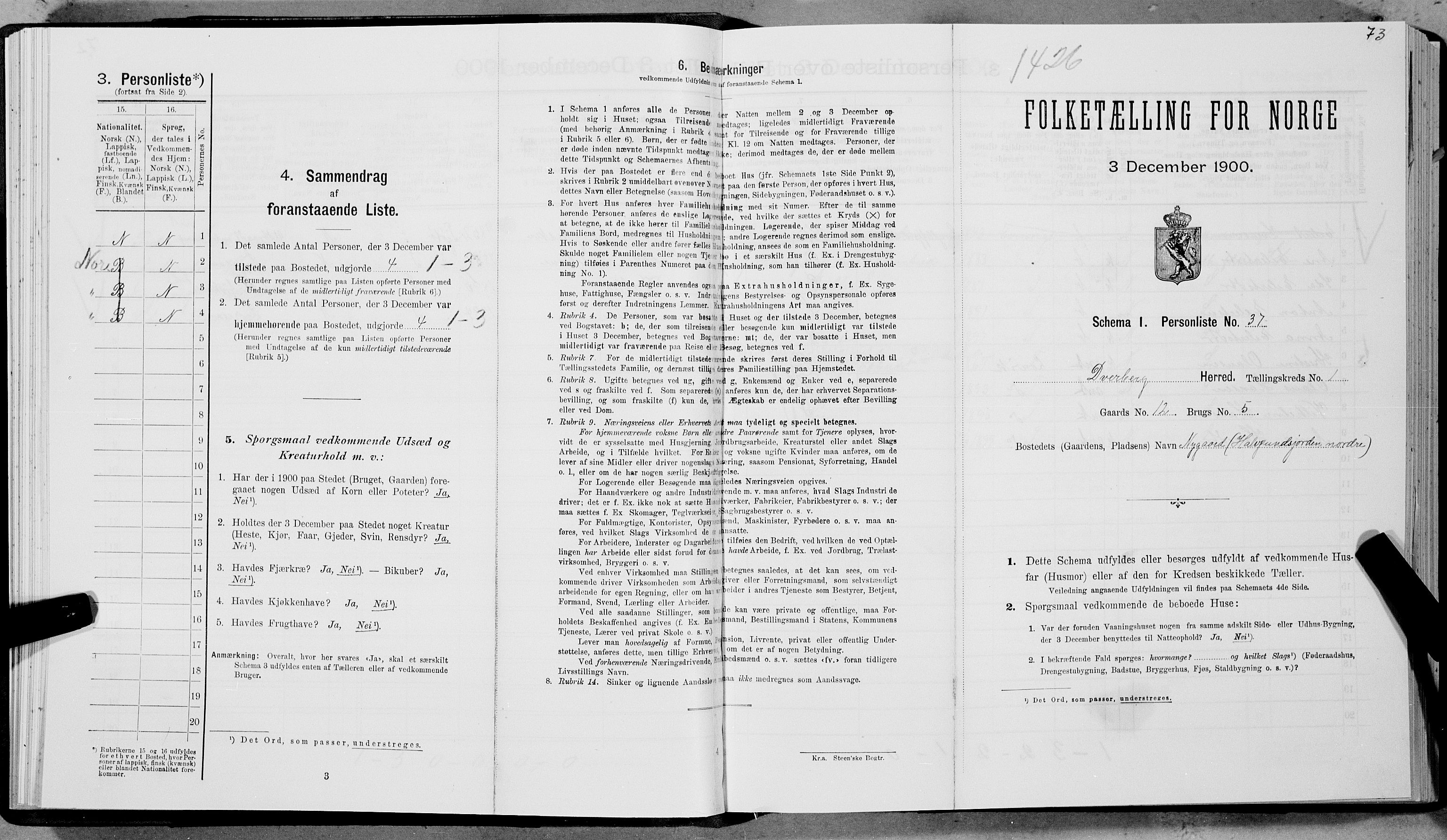 SAT, Folketelling 1900 for 1872 Dverberg herred, 1900, s. 104