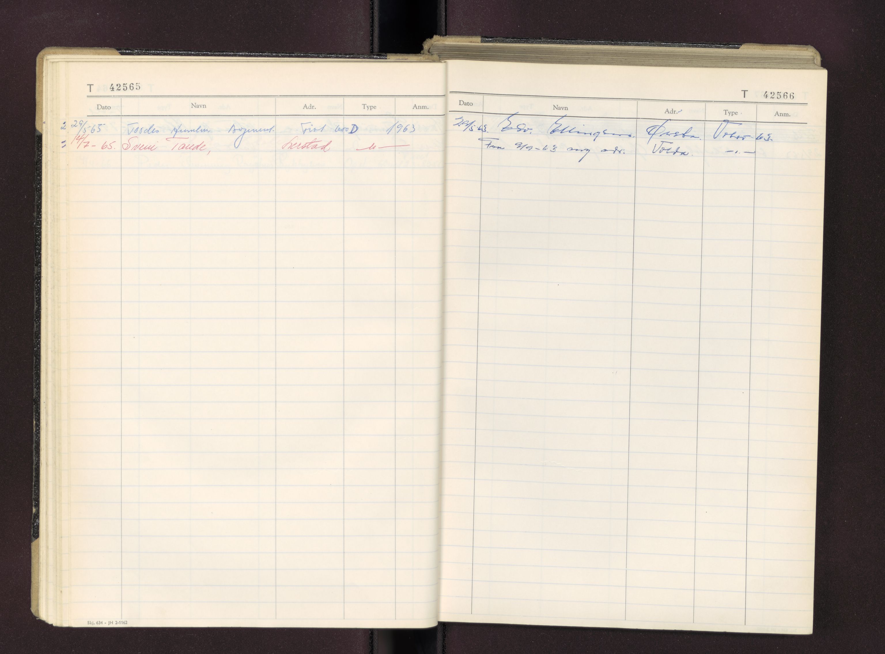 Møre og Romsdal vegkontor - Ålesund trafikkstasjon, AV/SAT-A-4099/F/Fc/L0038: Bilregister; T 42500 - T 42999, 1960-1970