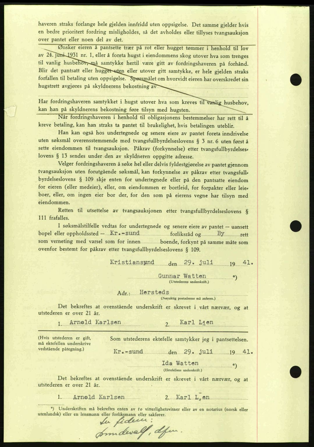 Kristiansund byfogd, AV/SAT-A-4587/A/27: Pantebok nr. 35, 1941-1942