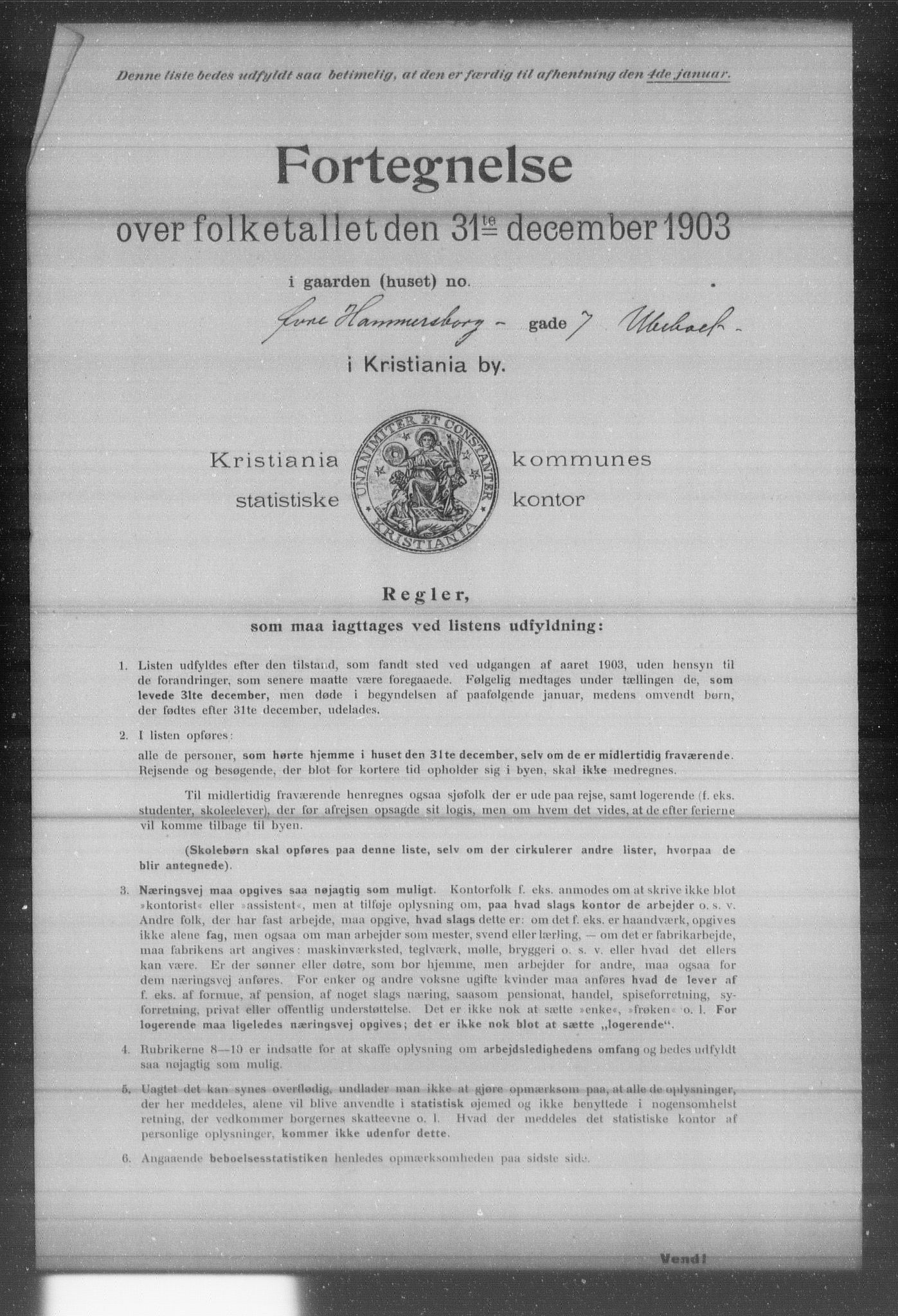 OBA, Kommunal folketelling 31.12.1903 for Kristiania kjøpstad, 1903, s. 24851