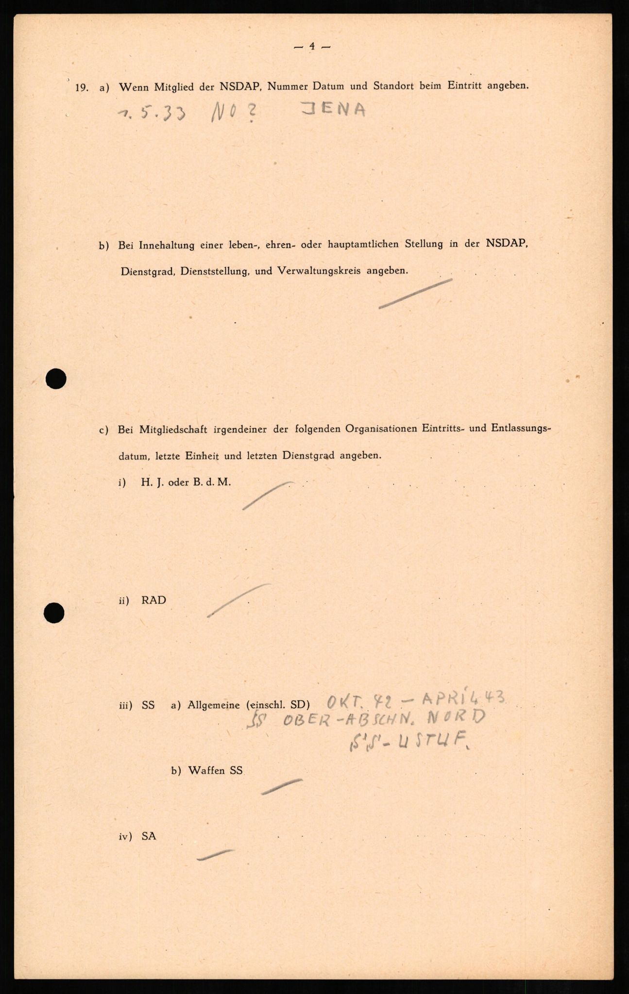 Forsvaret, Forsvarets overkommando II, AV/RA-RAFA-3915/D/Db/L0010: CI Questionaires. Tyske okkupasjonsstyrker i Norge. Tyskere., 1945-1946, s. 253