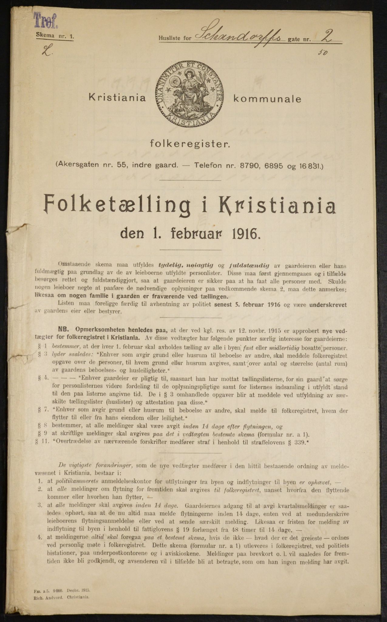 OBA, Kommunal folketelling 1.2.1916 for Kristiania, 1916, s. 91626