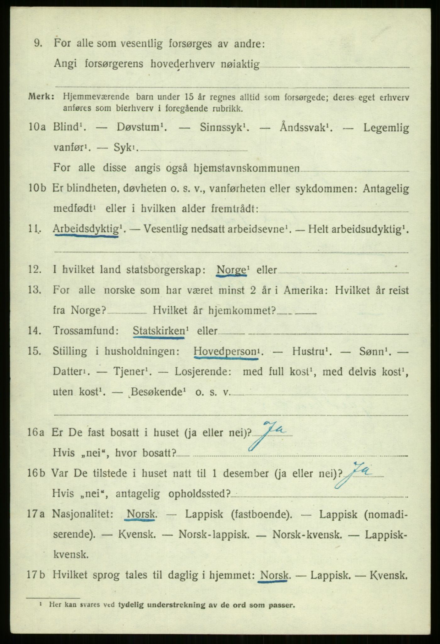 SATØ, Folketelling 1920 for 1911 Kvæfjord herred, 1920, s. 4516