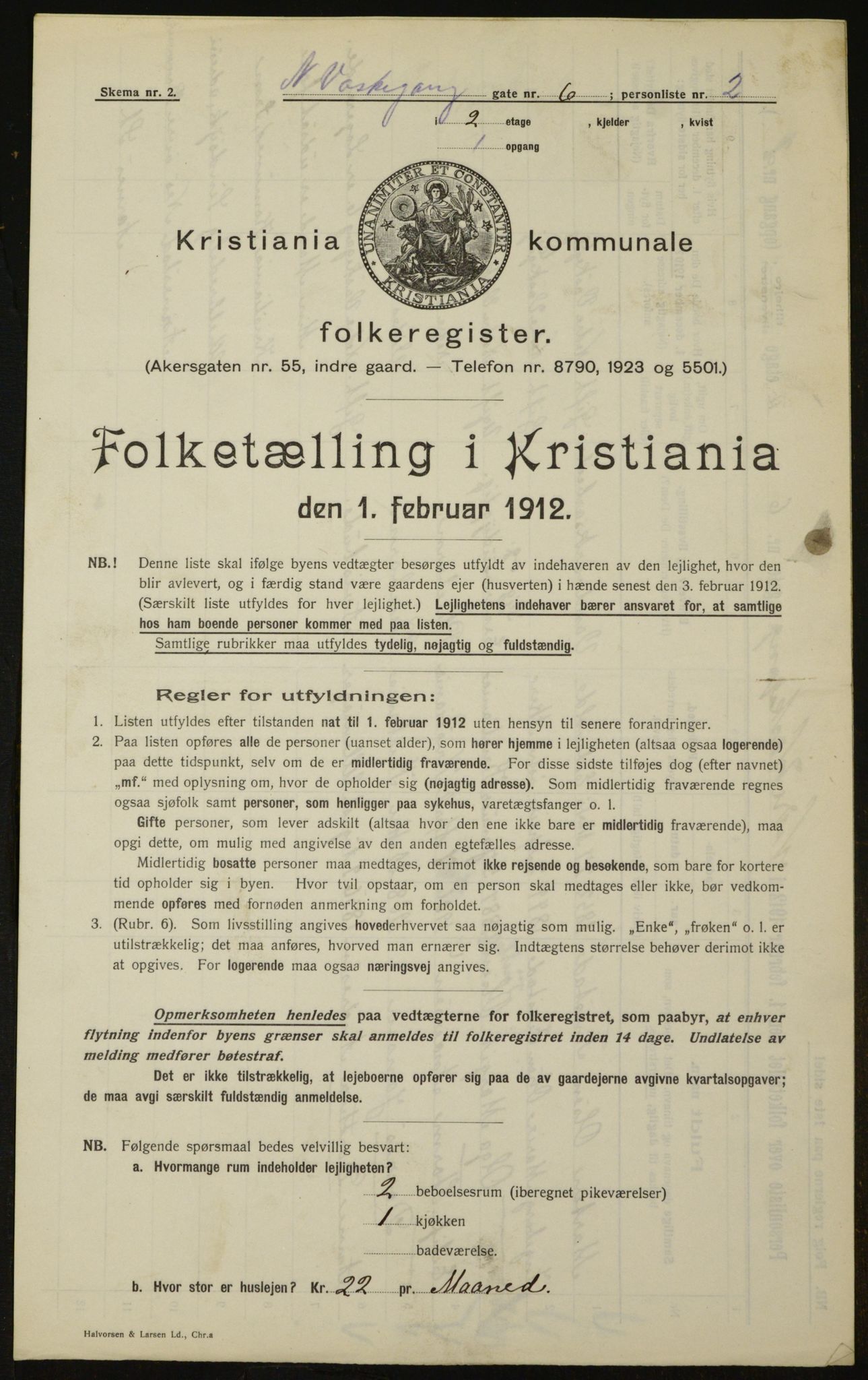 OBA, Kommunal folketelling 1.2.1912 for Kristiania, 1912, s. 70114