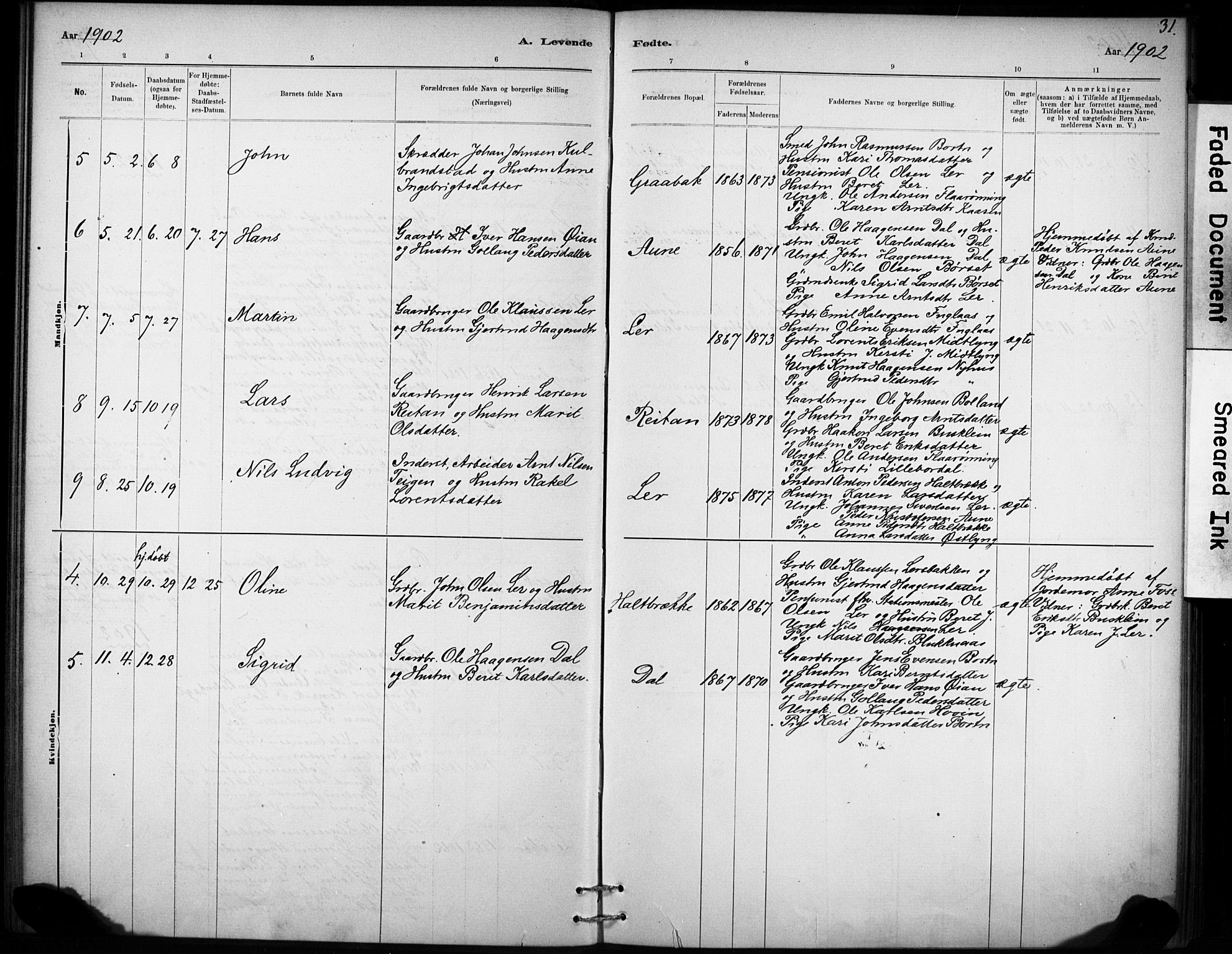 Ministerialprotokoller, klokkerbøker og fødselsregistre - Sør-Trøndelag, AV/SAT-A-1456/693/L1119: Ministerialbok nr. 693A01, 1887-1905, s. 31