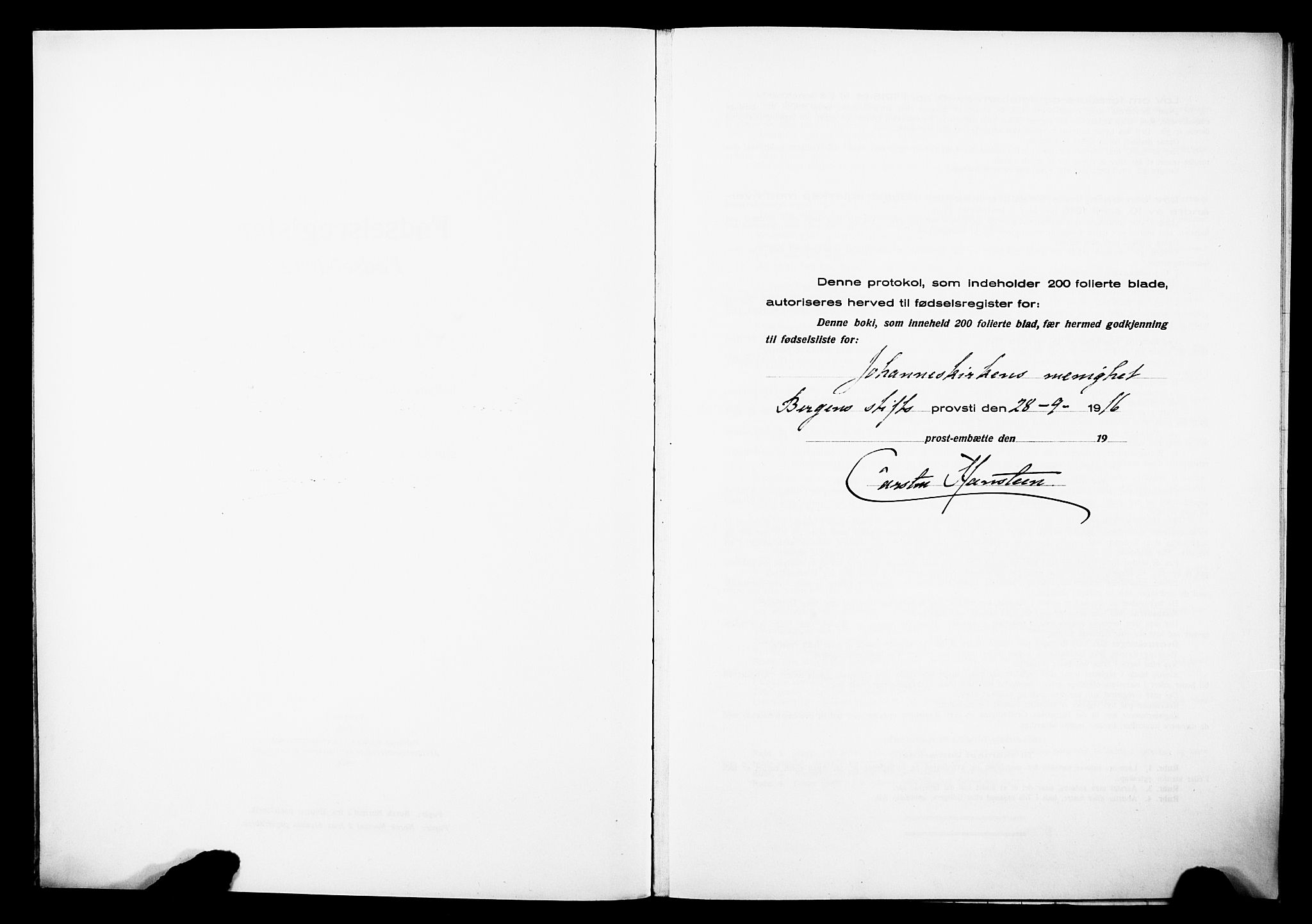 Johanneskirken sokneprestembete, SAB/A-76001/I/Id/L00A1: Fødselsregister nr. A 1, 1916-1924