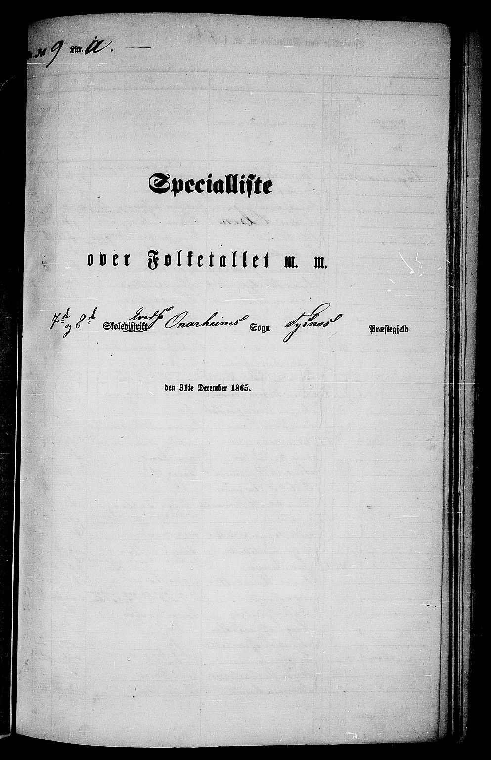 RA, Folketelling 1865 for 1223P Tysnes prestegjeld, 1865, s. 137