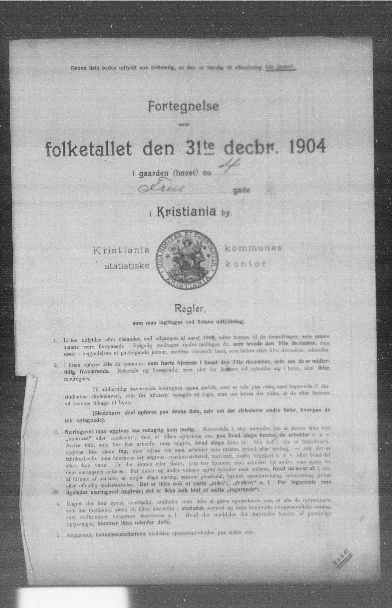 OBA, Kommunal folketelling 31.12.1904 for Kristiania kjøpstad, 1904, s. 5450