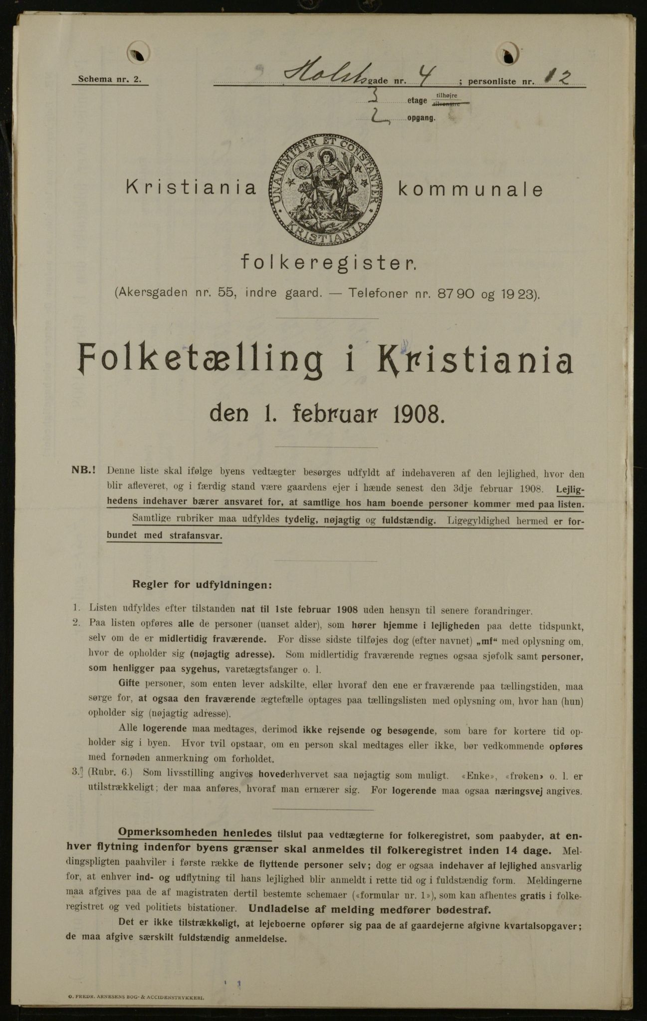 OBA, Kommunal folketelling 1.2.1908 for Kristiania kjøpstad, 1908, s. 36875