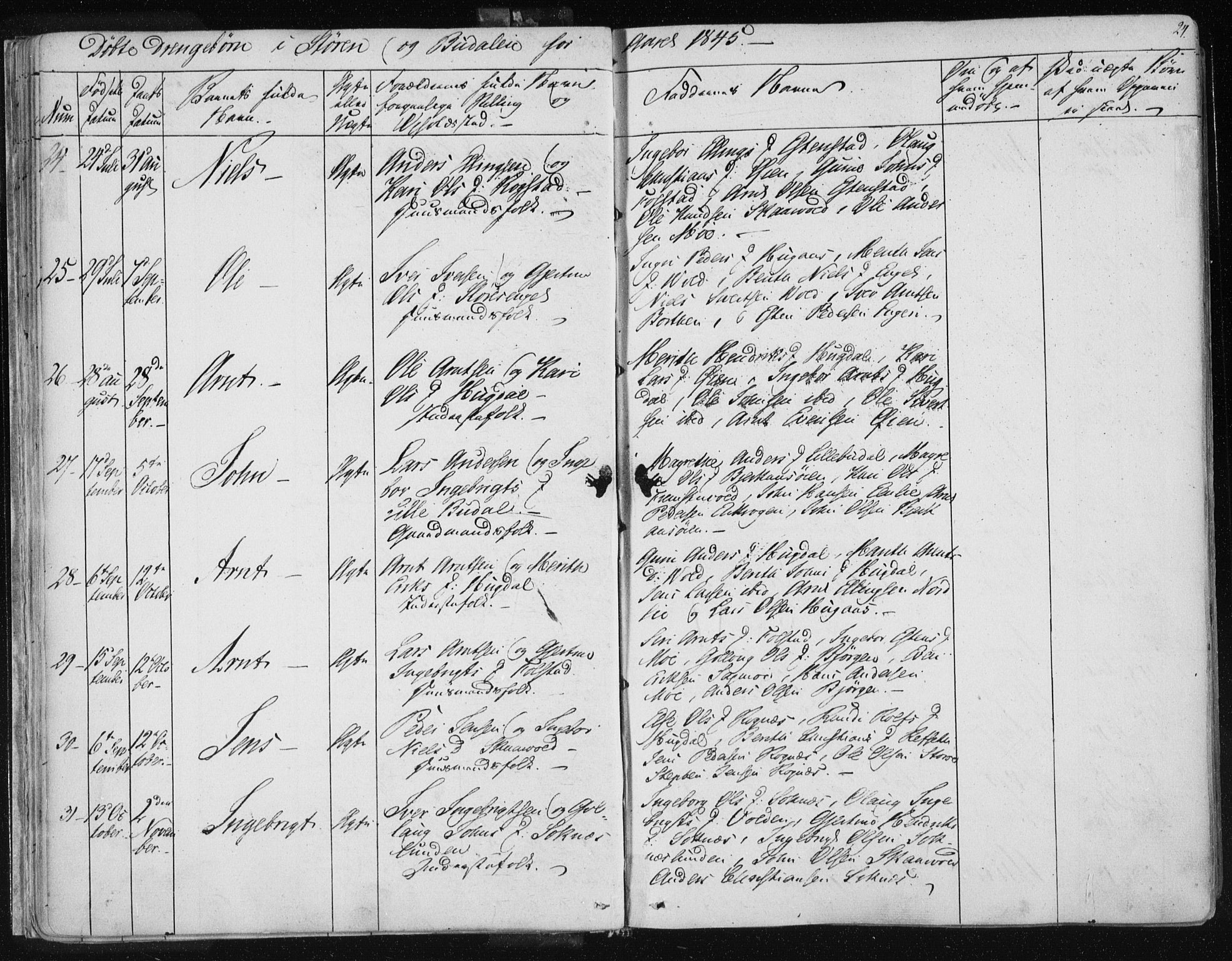 Ministerialprotokoller, klokkerbøker og fødselsregistre - Sør-Trøndelag, SAT/A-1456/687/L0997: Ministerialbok nr. 687A05 /1, 1843-1848, s. 24