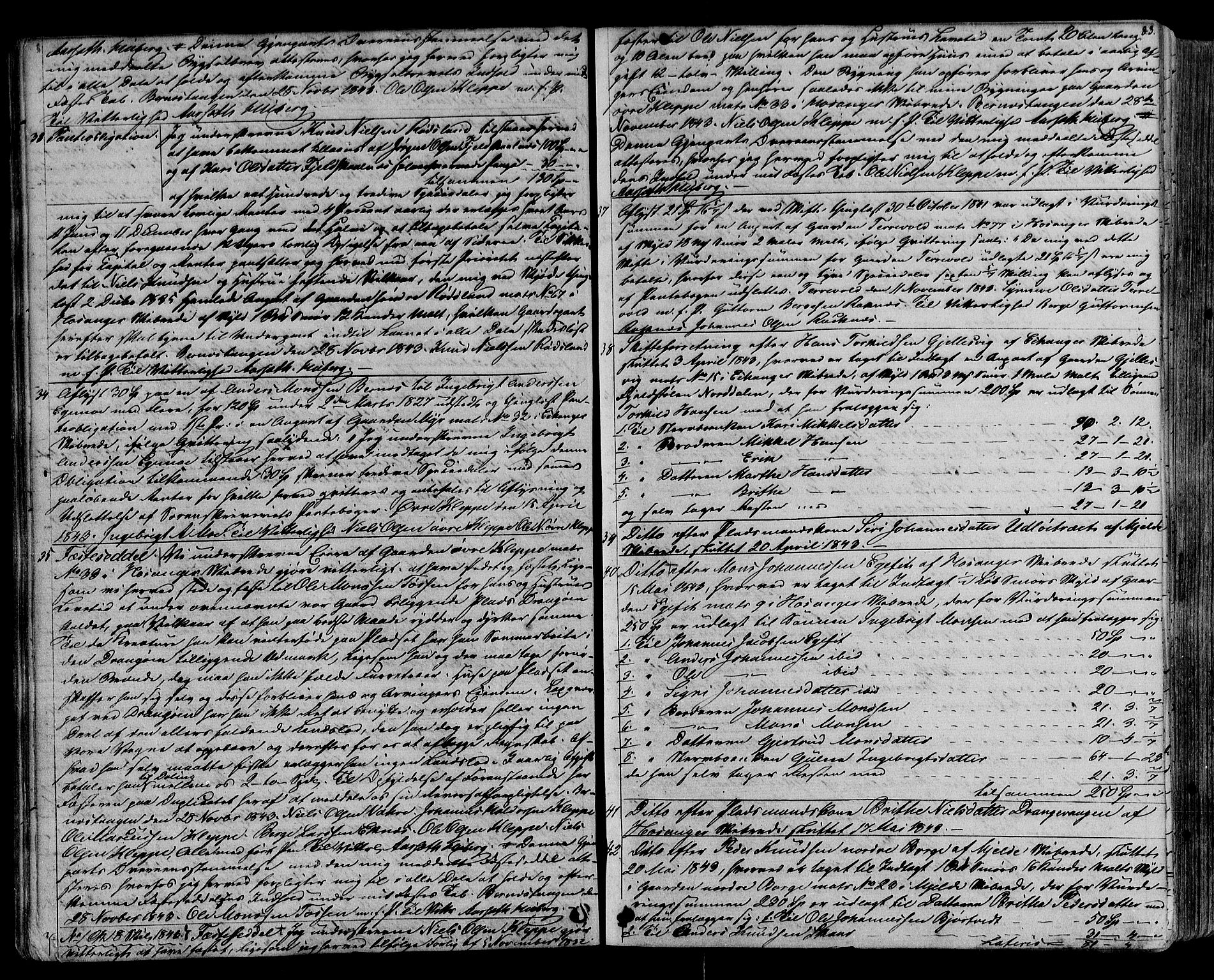 Nordhordland sorenskrivar, SAB/A-2901/1/G/Gb/Gba/L0020: Pantebok nr. II.B.a.20, 1843-1845, s. 83