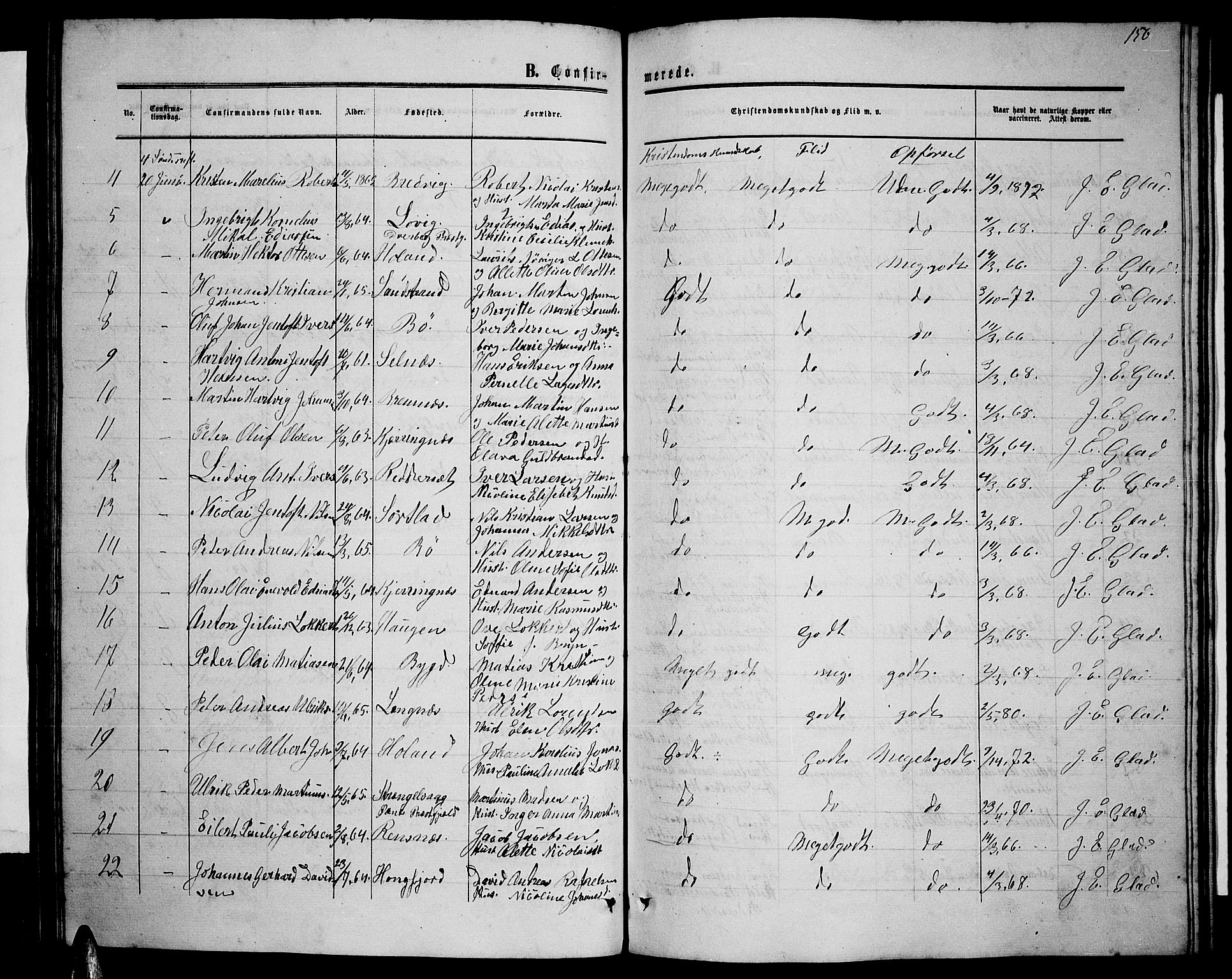 Ministerialprotokoller, klokkerbøker og fødselsregistre - Nordland, SAT/A-1459/895/L1381: Klokkerbok nr. 895C03, 1864-1885, s. 150