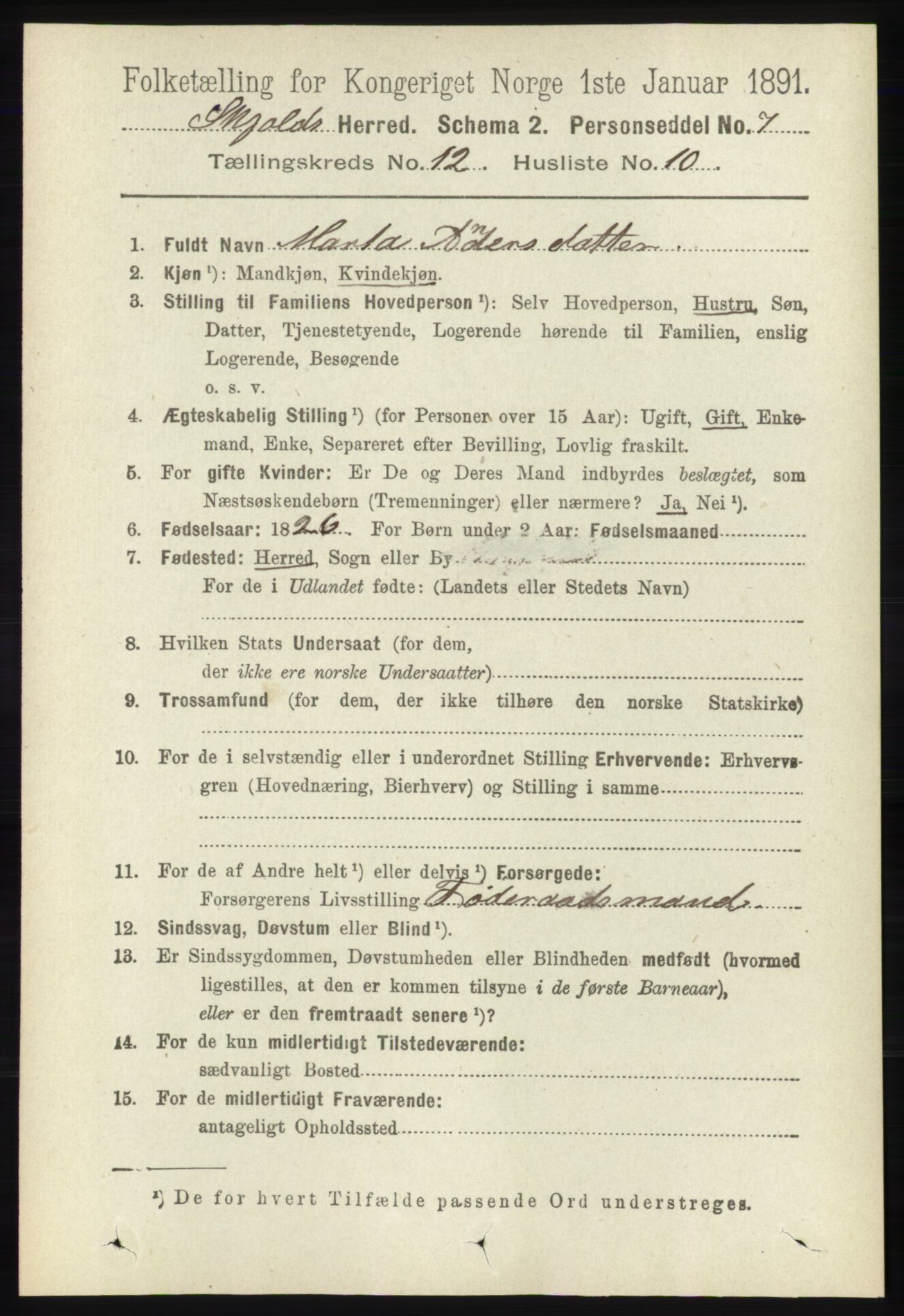 RA, Folketelling 1891 for 1154 Skjold herred, 1891, s. 2304