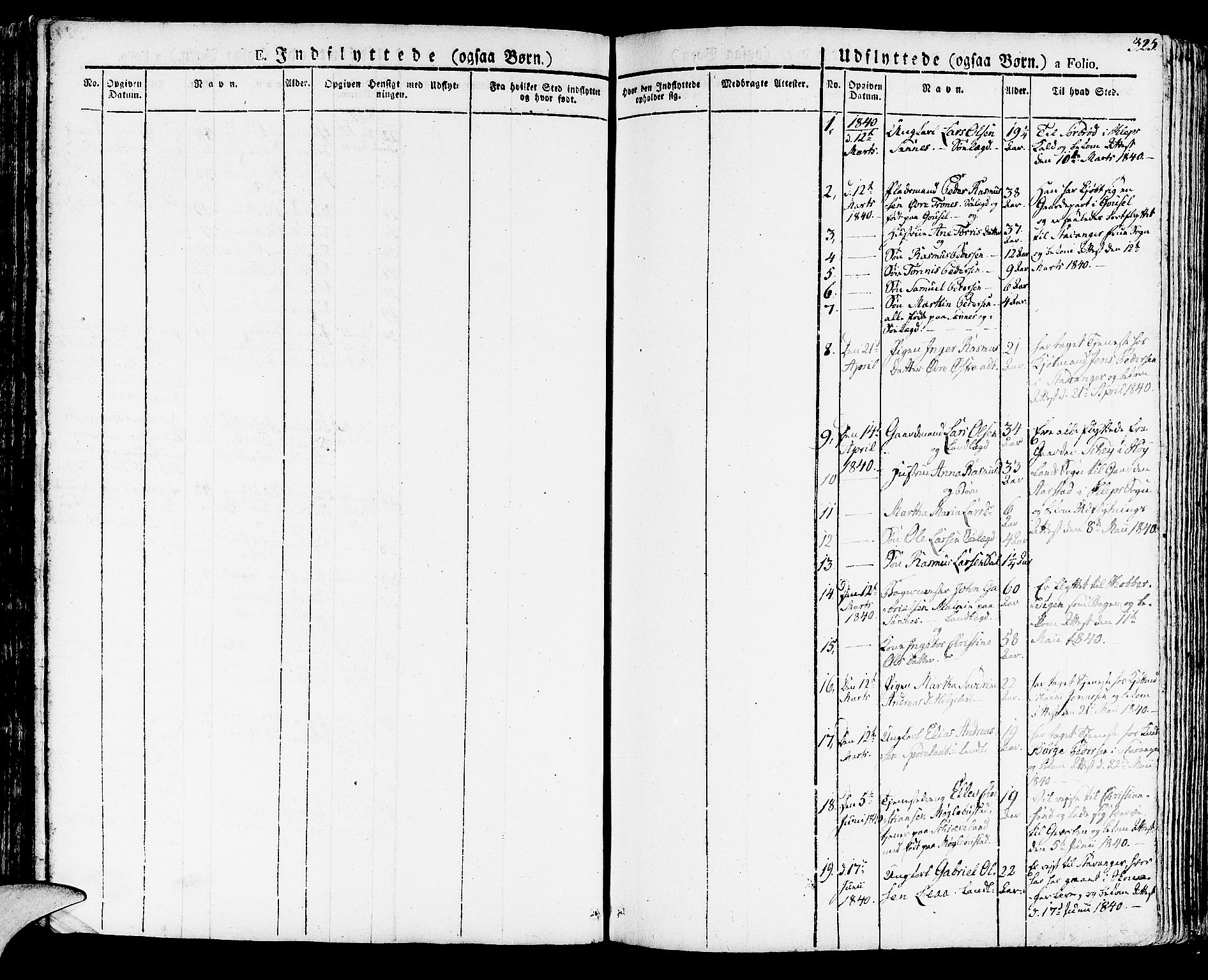 Høyland sokneprestkontor, AV/SAST-A-101799/001/30BA/L0007: Ministerialbok nr. A 7 /1, 1825-1841, s. 325