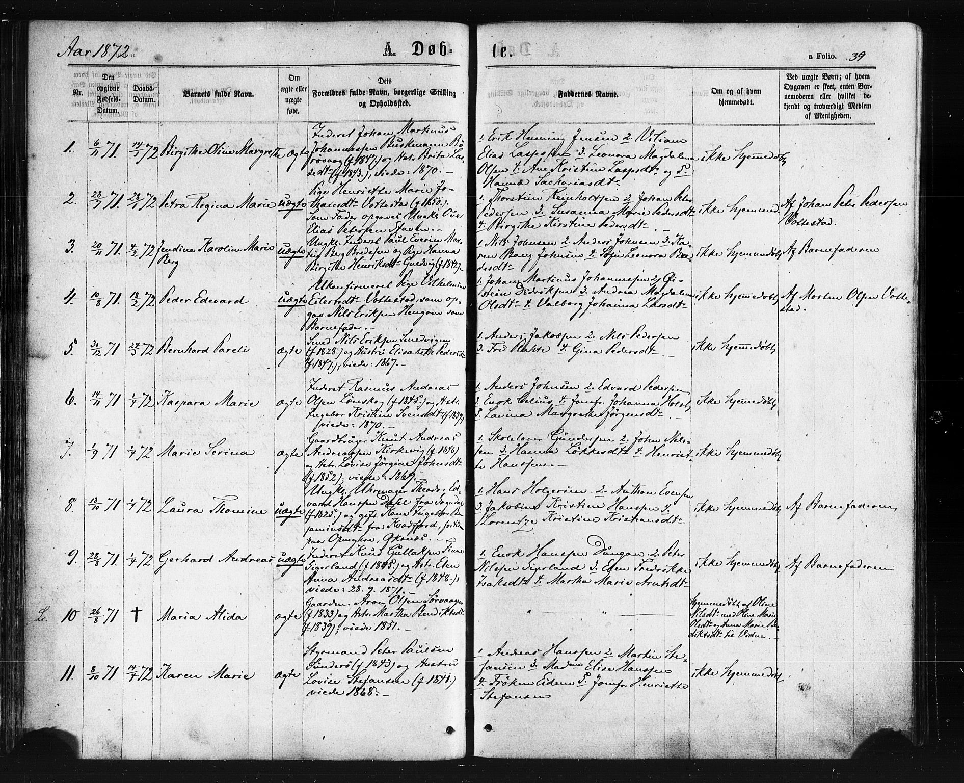 Ministerialprotokoller, klokkerbøker og fødselsregistre - Nordland, AV/SAT-A-1459/893/L1334: Ministerialbok nr. 893A07, 1867-1877, s. 39