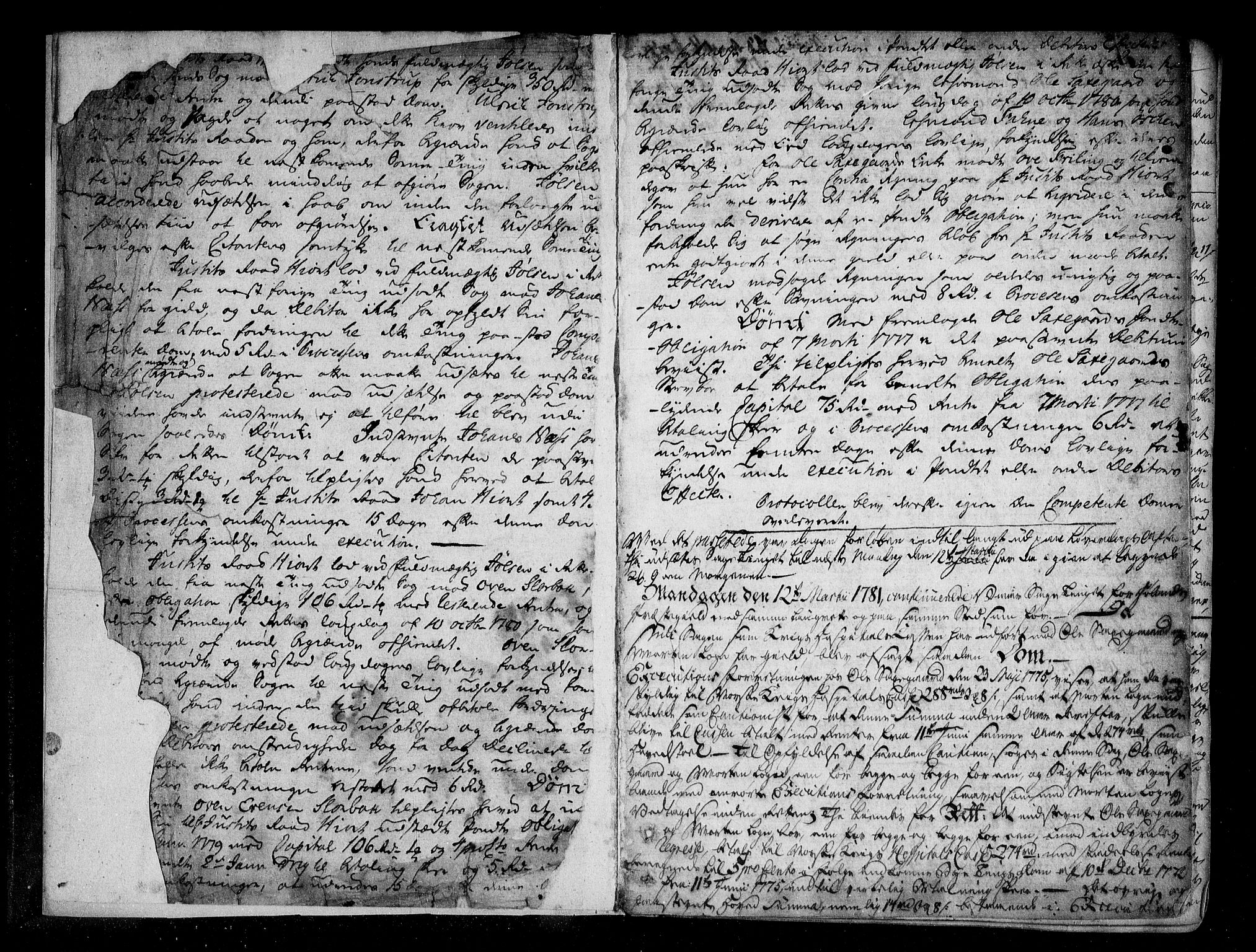 Nedre Romerike sorenskriveri, SAO/A-10469/F/Fb/L0045a: Tingbok, 1781-1786, s. 1b-2a