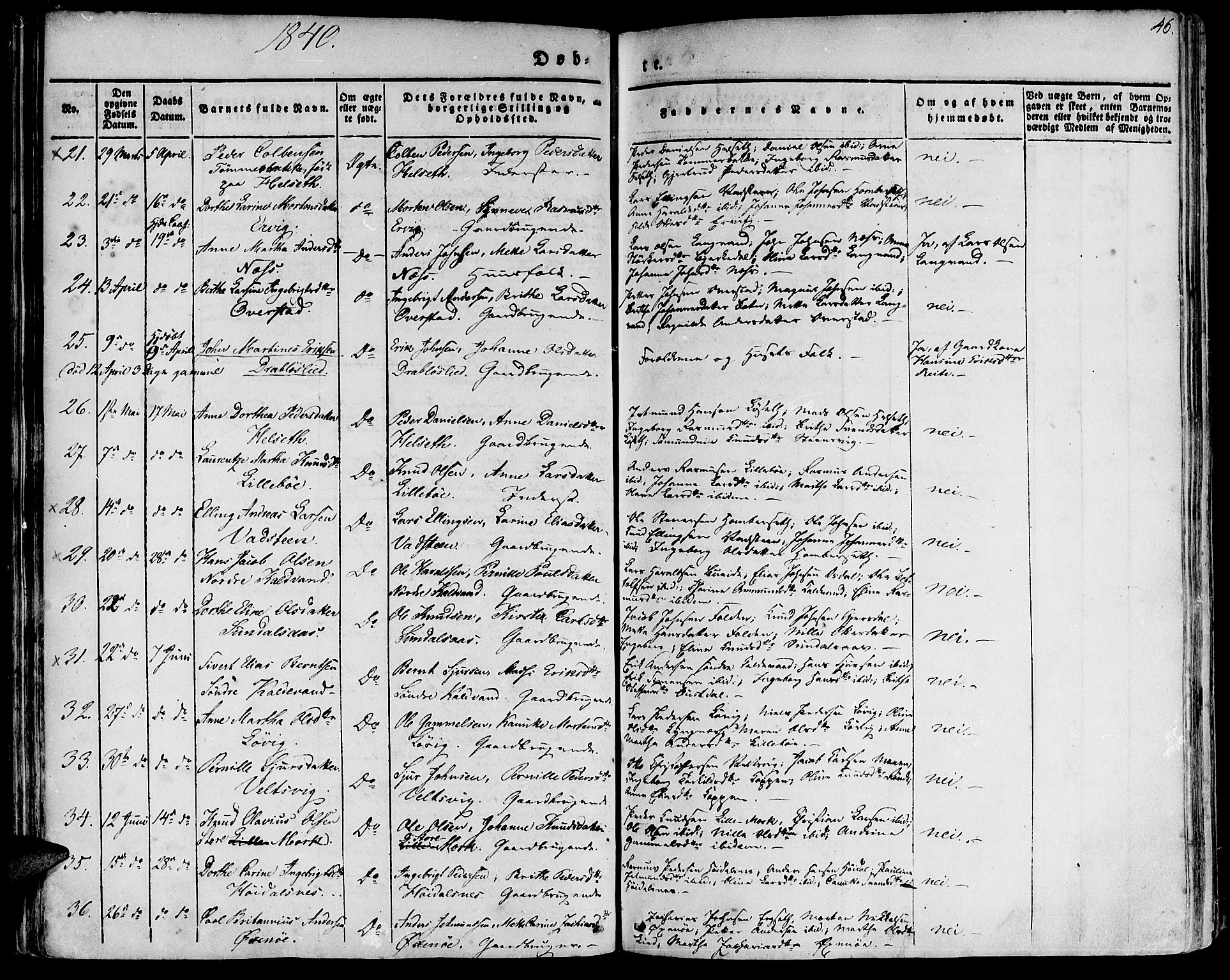 Ministerialprotokoller, klokkerbøker og fødselsregistre - Møre og Romsdal, AV/SAT-A-1454/511/L0139: Ministerialbok nr. 511A06, 1831-1850, s. 46