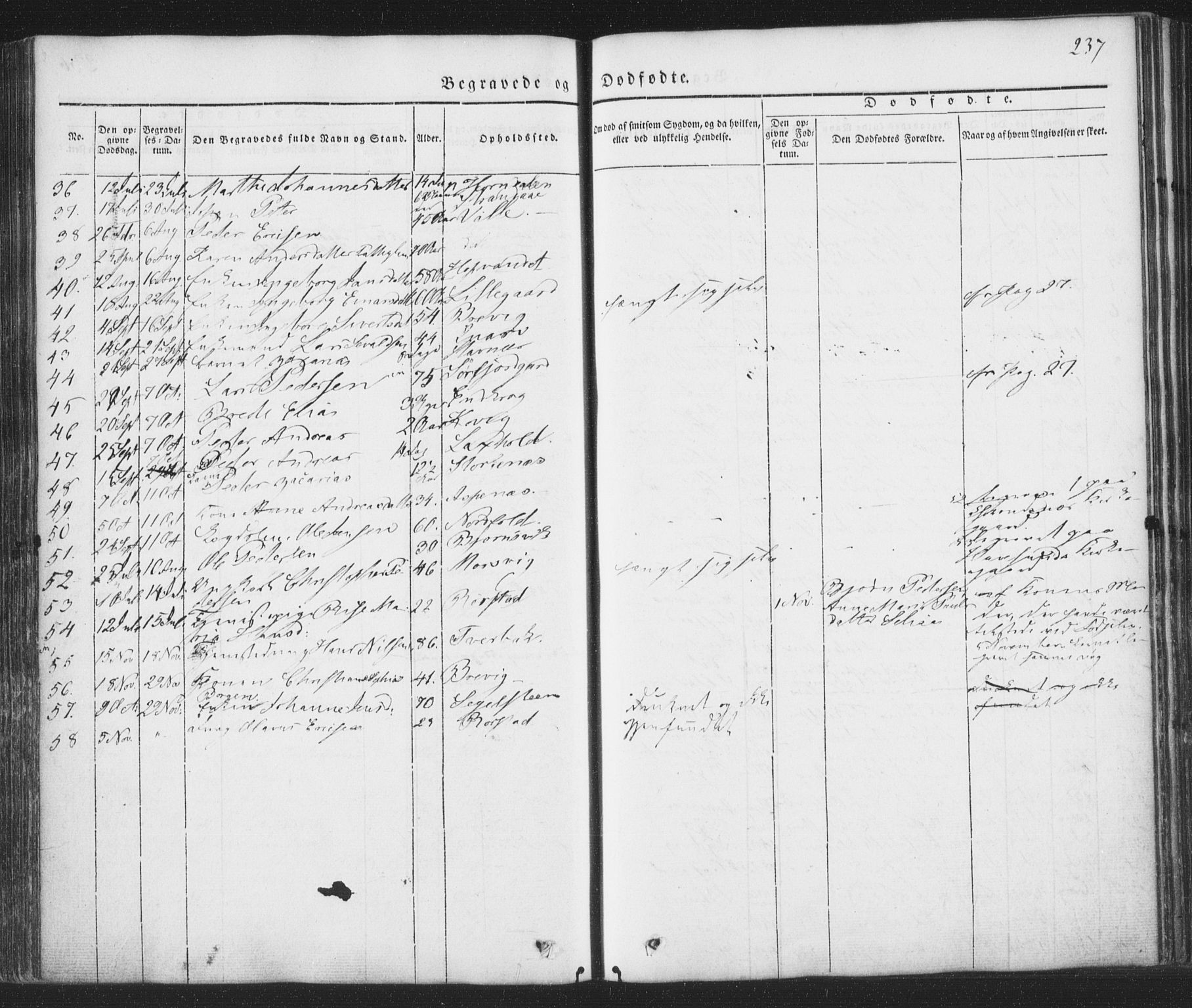 Ministerialprotokoller, klokkerbøker og fødselsregistre - Nordland, SAT/A-1459/853/L0769: Ministerialbok nr. 853A08, 1836-1856, s. 237