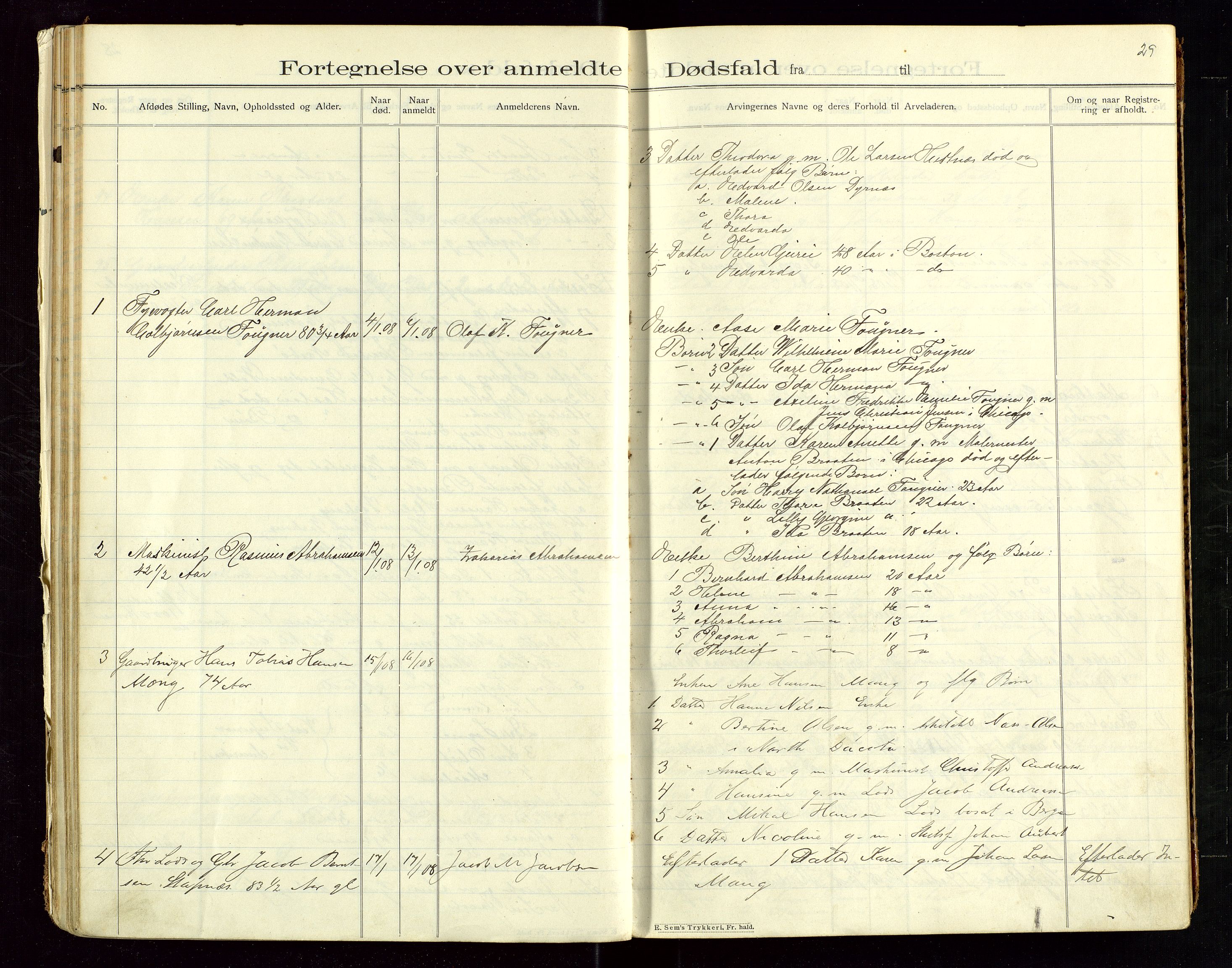 Eigersund lensmannskontor, SAST/A-100171/Gga/L0005: "Dødsfalds-Protokol" m/alfabetisk navneregister, 1905-1913, s. 29