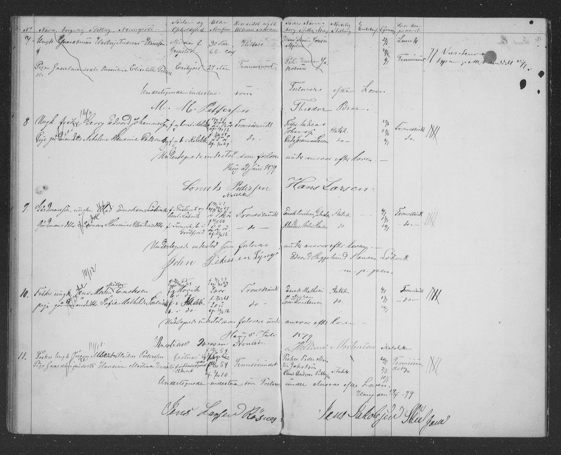 Tromsøysund sokneprestkontor, AV/SATØ-S-1304/H/Hc/L0055: Lysningsprotokoll nr. 55, 1875-1880