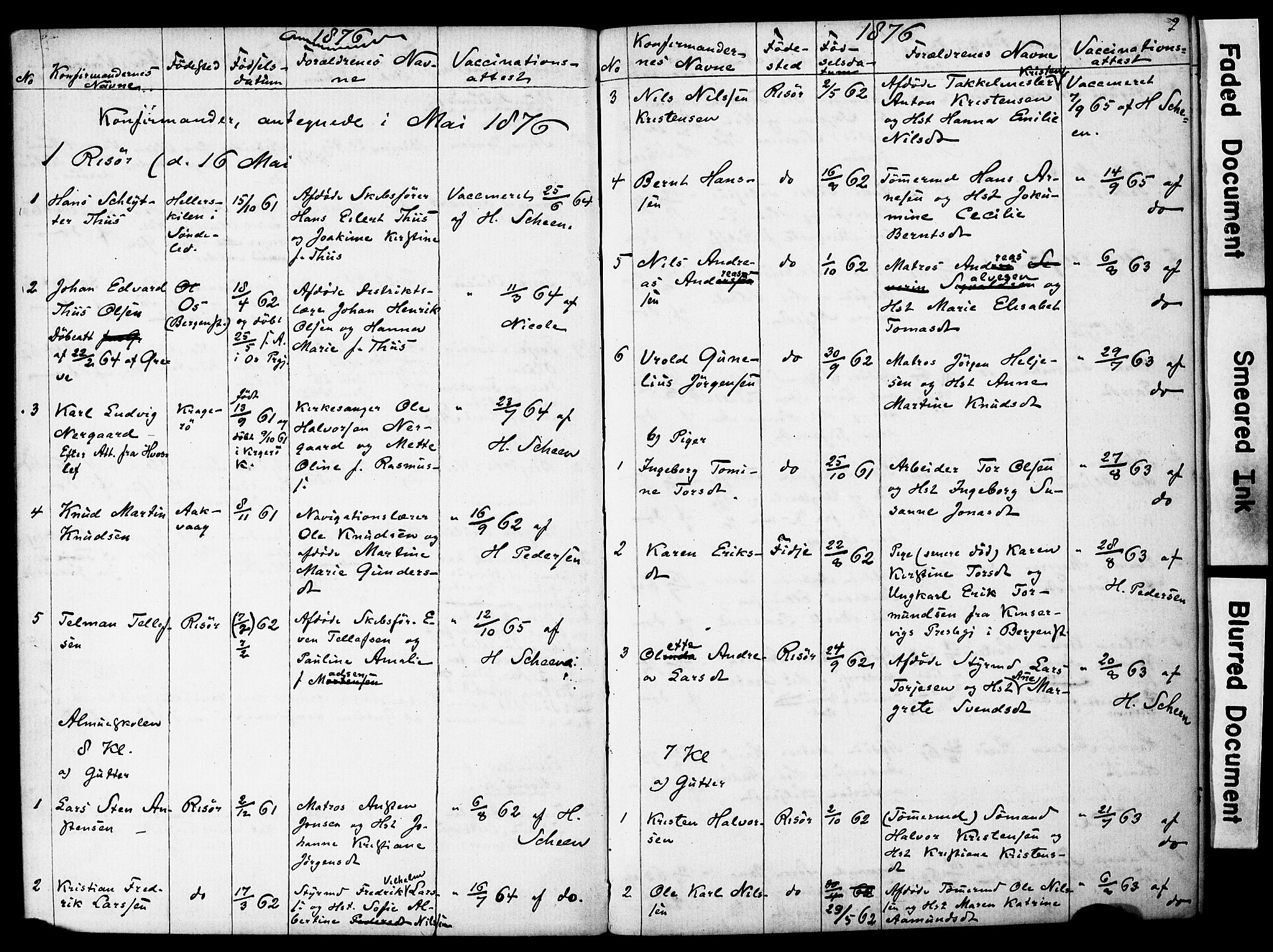 Risør sokneprestkontor, SAK/1111-0035/F/Fe/L0002: Lysningsprotokoll nr. A VI 2, 1875-1881, s. 9