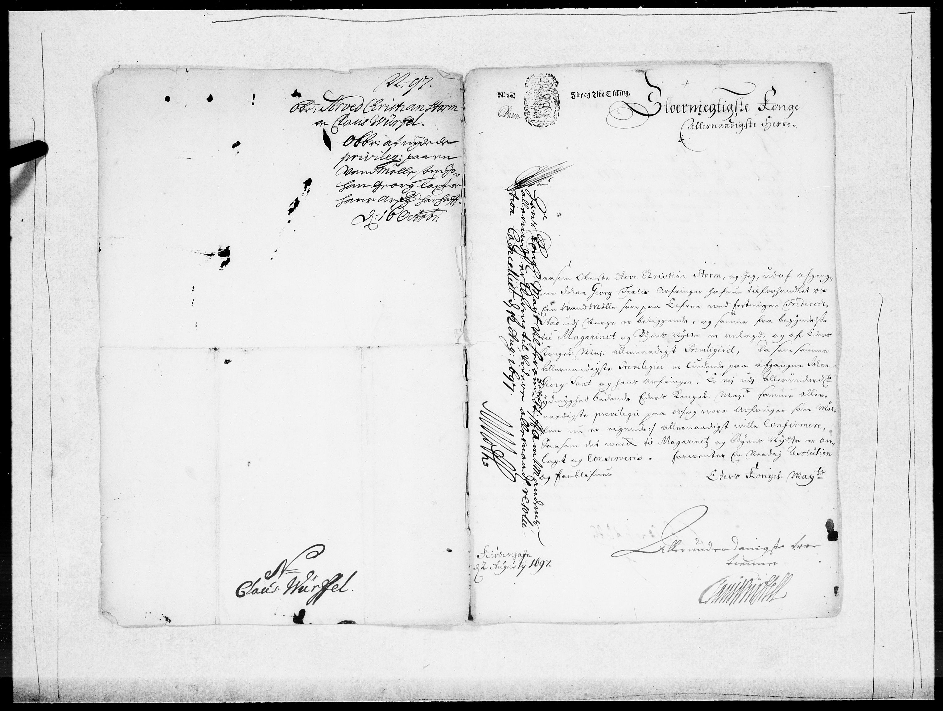 Danske Kanselli 1572-1799, RA/EA-3023/F/Fc/Fcc/Fcca/L0048: Norske innlegg 1572-1799, 1697-1699, s. 178