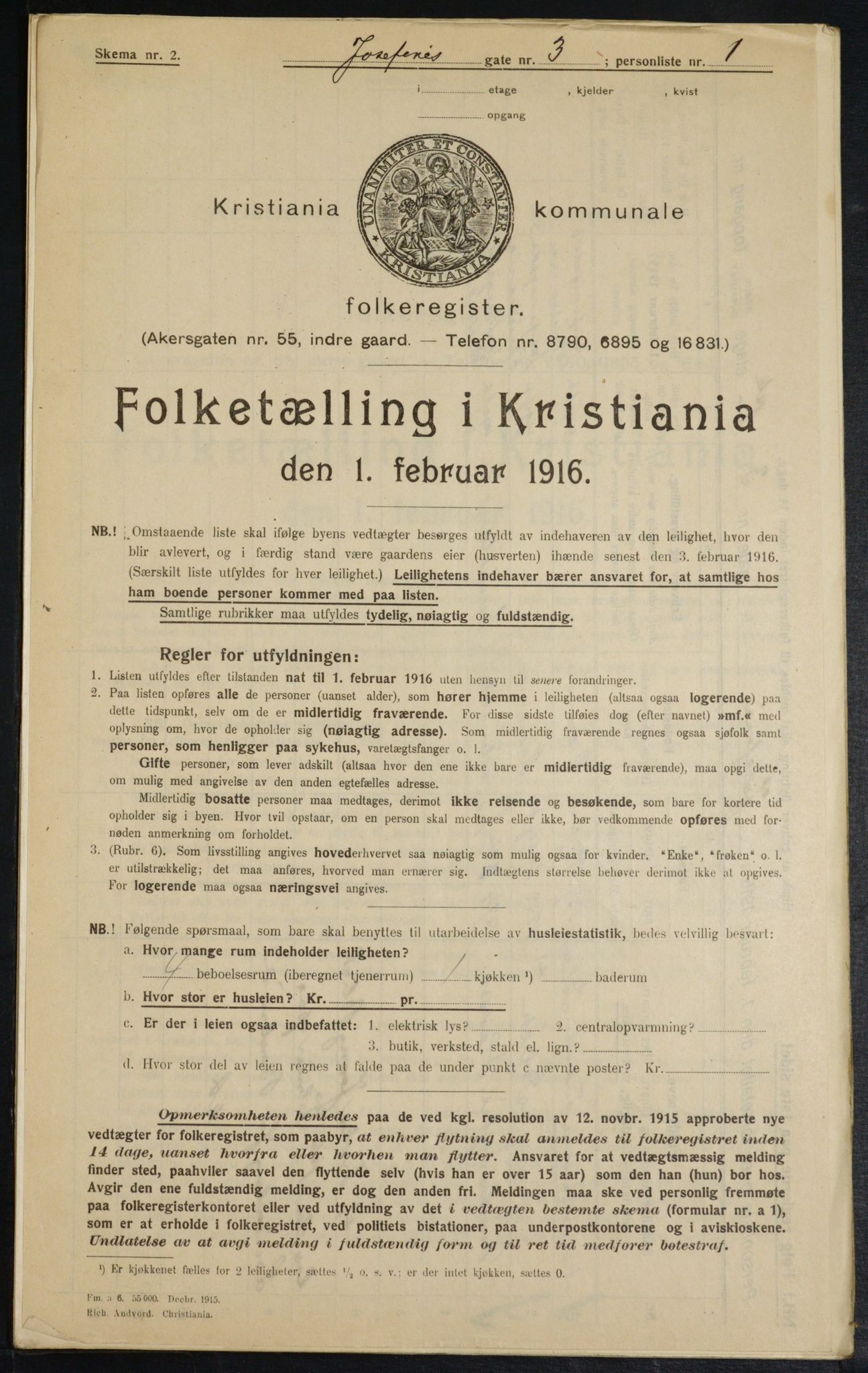 OBA, Kommunal folketelling 1.2.1916 for Kristiania, 1916, s. 48433