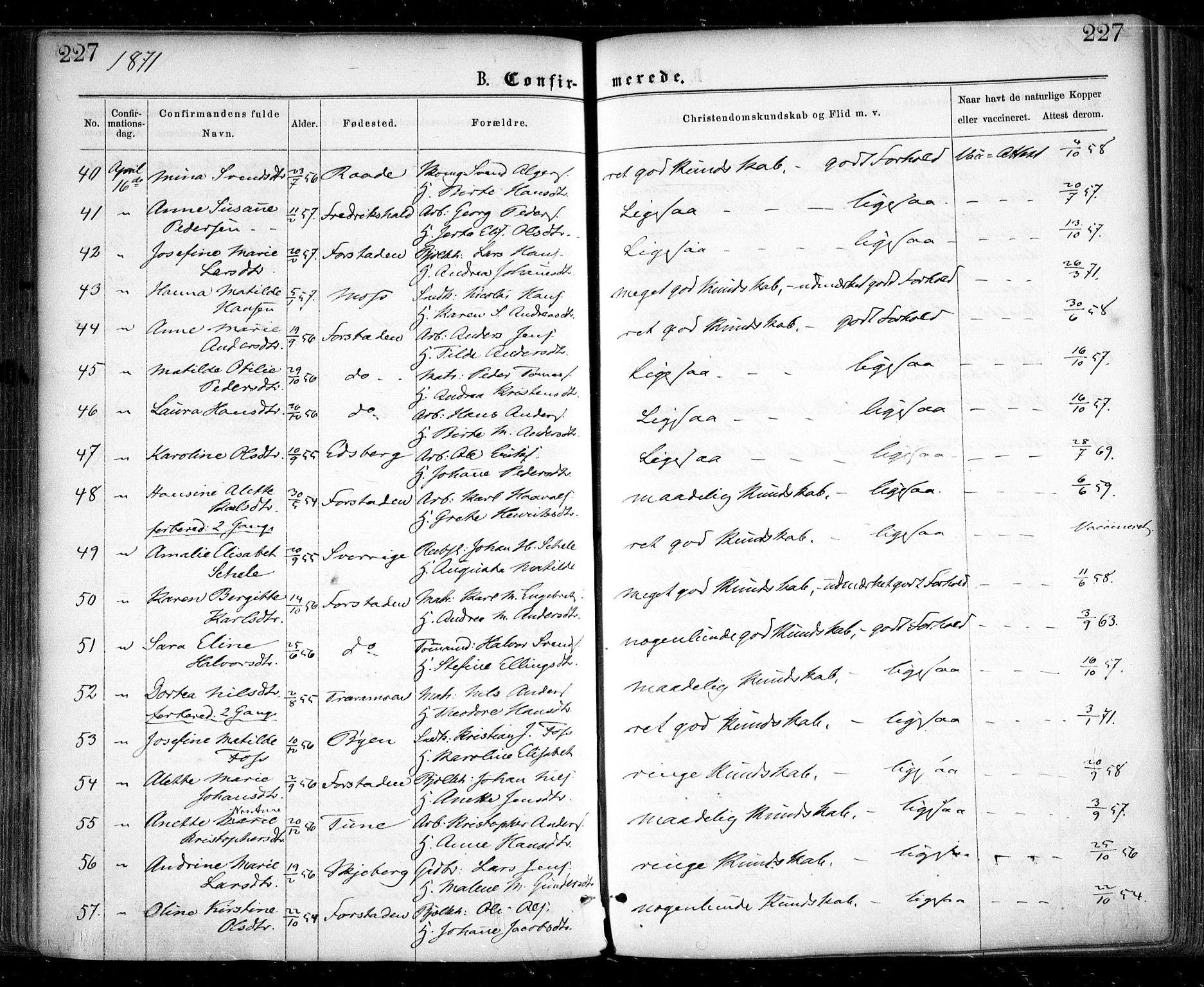 Glemmen prestekontor Kirkebøker, AV/SAO-A-10908/F/Fa/L0008: Ministerialbok nr. 8, 1862-1871, s. 227
