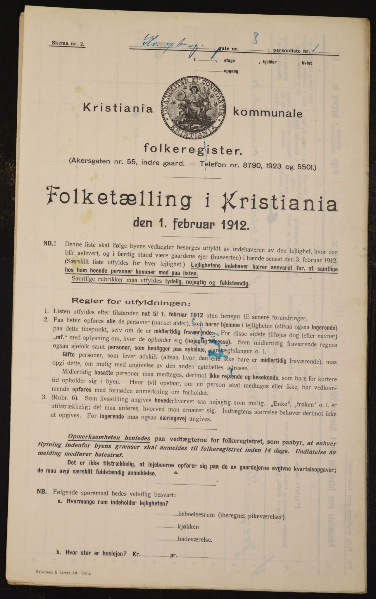 OBA, Kommunal folketelling 1.2.1912 for Kristiania, 1912, s. 52932