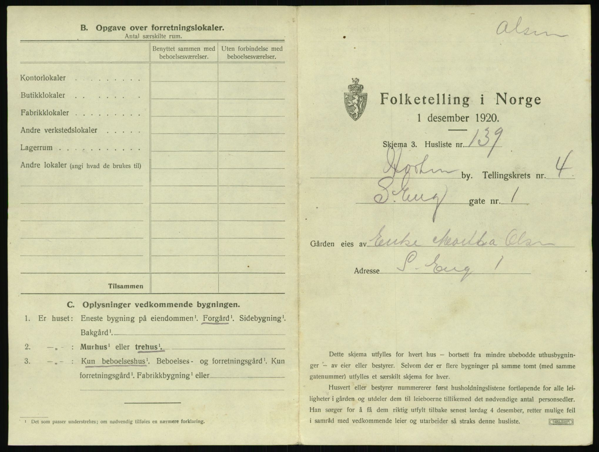 SAKO, Folketelling 1920 for 0703 Horten kjøpstad, 1920, s. 1497