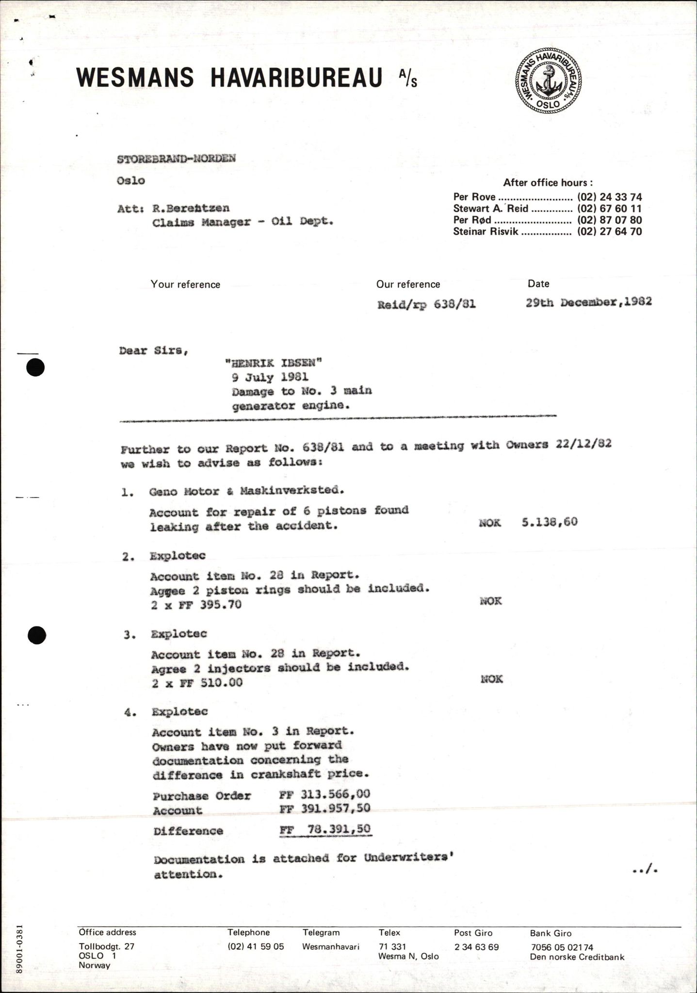 Pa 1503 - Stavanger Drilling AS, AV/SAST-A-101906/2/E/Ec/Eca/L0014: Sak og korrespondanse, 1977-1987